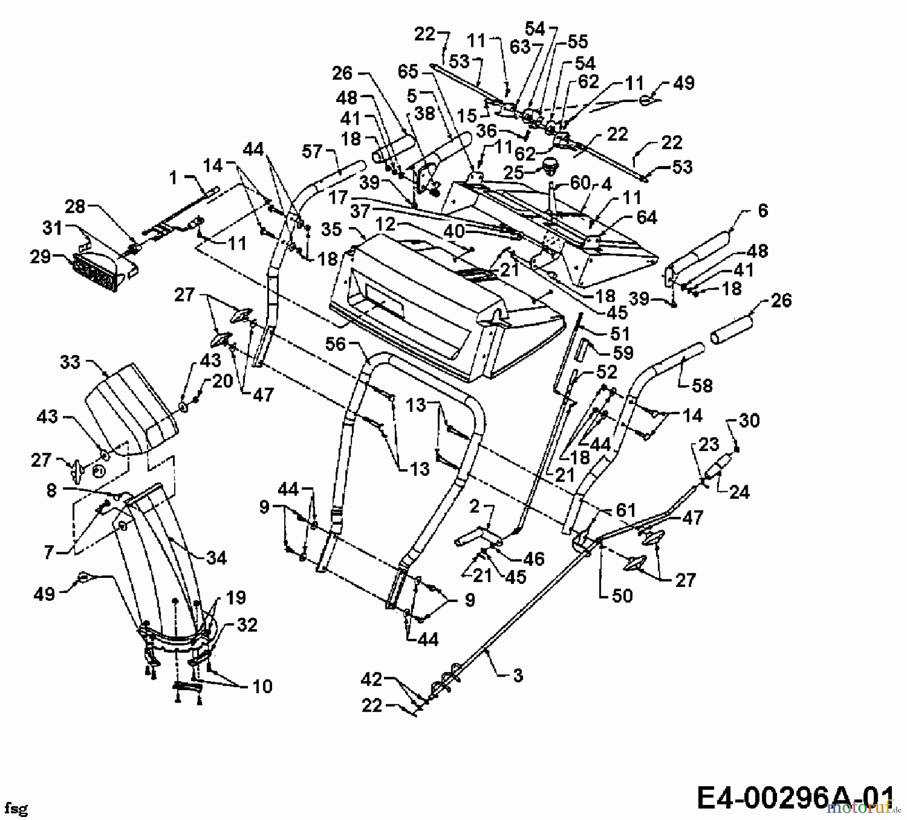  Yard-Man Schneefräsen E 643 E 31AE643E643  (1999) Armaturenbrett, Auswurfschacht, Holm