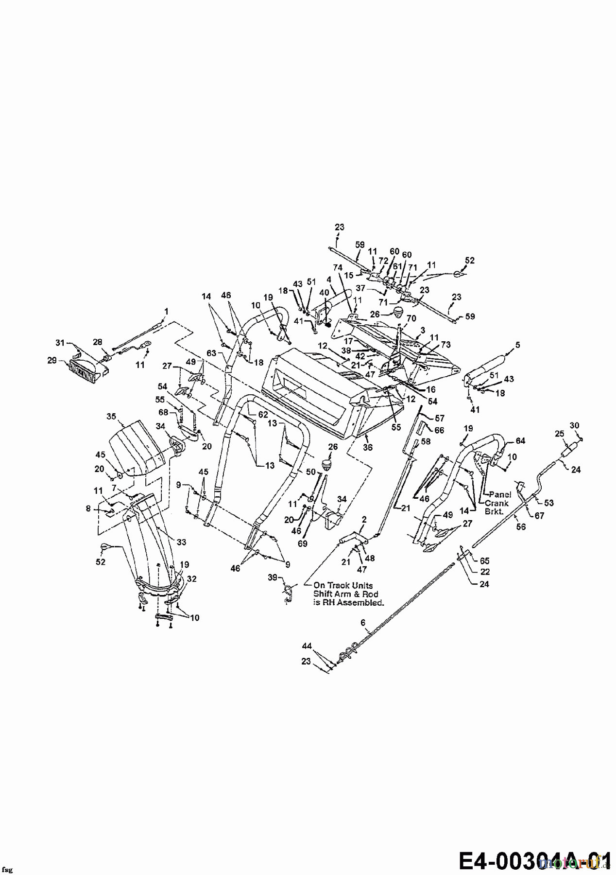  Yard-Man Schneefräsen E 753 F 31AE753F643  (1998) Armaturenbrett, Auswurfschacht, Holm