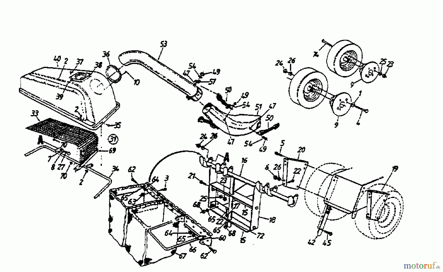 MTD Zubehör Zubehör Garten- und Rasentraktoren Grasfangvorrichtung für 800 Serie Kastenrahmen mit Mähwerk H (46
