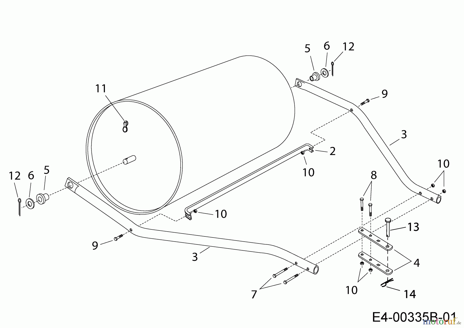  MTD Zubehör Zubehör Garten- und Rasentraktoren Rasenwalze 45-01791  (190-484-000) 190-484-000  (2003) Grundgerät