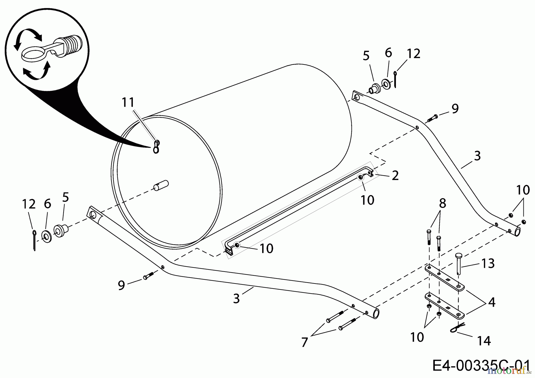 MTD Zubehör Zubehör Garten- und Rasentraktoren Rasenwalze 45-01793 (190-484-000) 190-484-000 (2006) Grundgerät