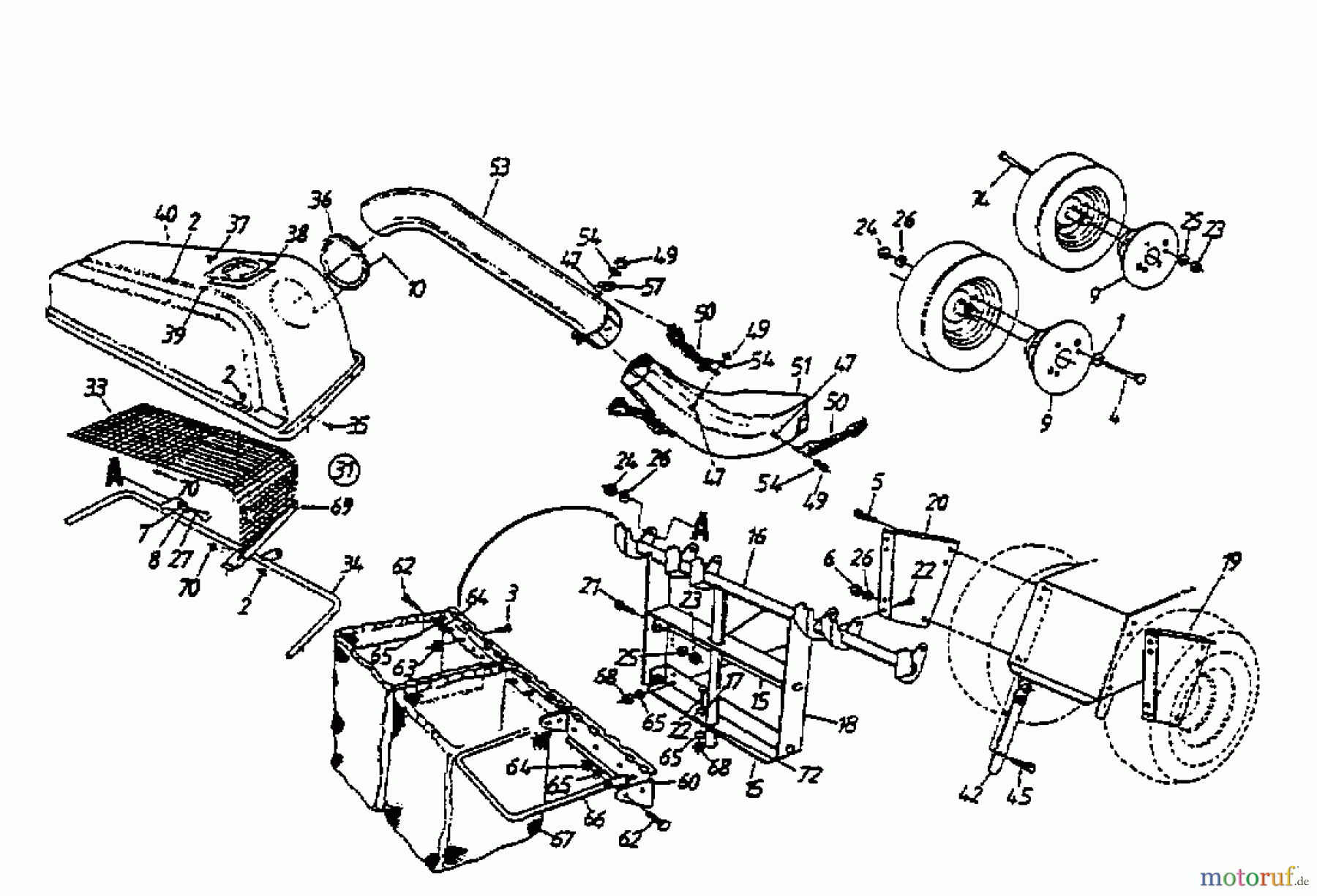 MTD Zubehör Zubehör Garten- und Rasentraktoren Grasfangvorrichtung für 800 Serie Kastenrahmen mit Mähwerk H (46