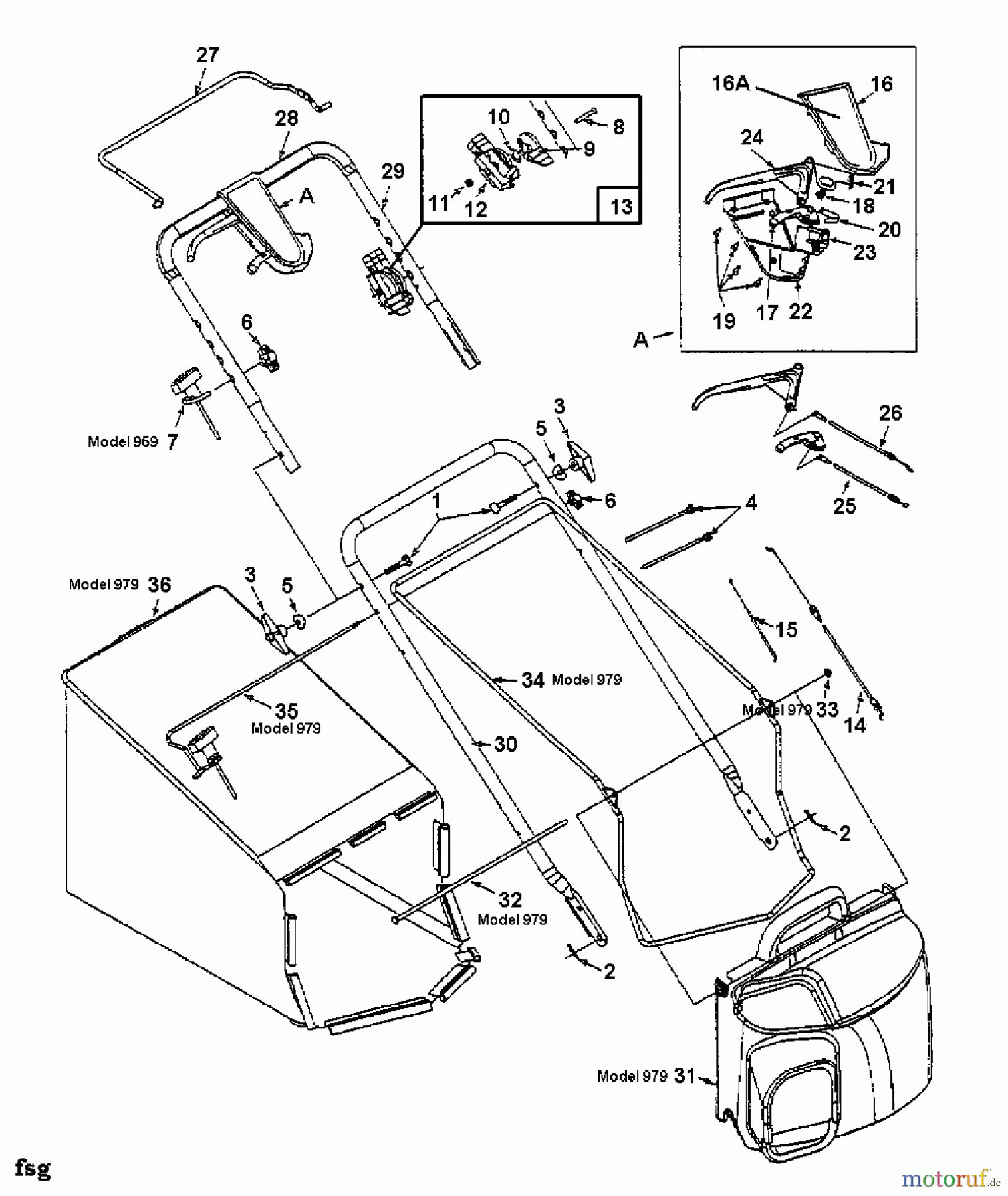  Yard-Man Motormäher mit Antrieb YM 6021 C 12A-999C643  (1997) Grasfangsack, Holm