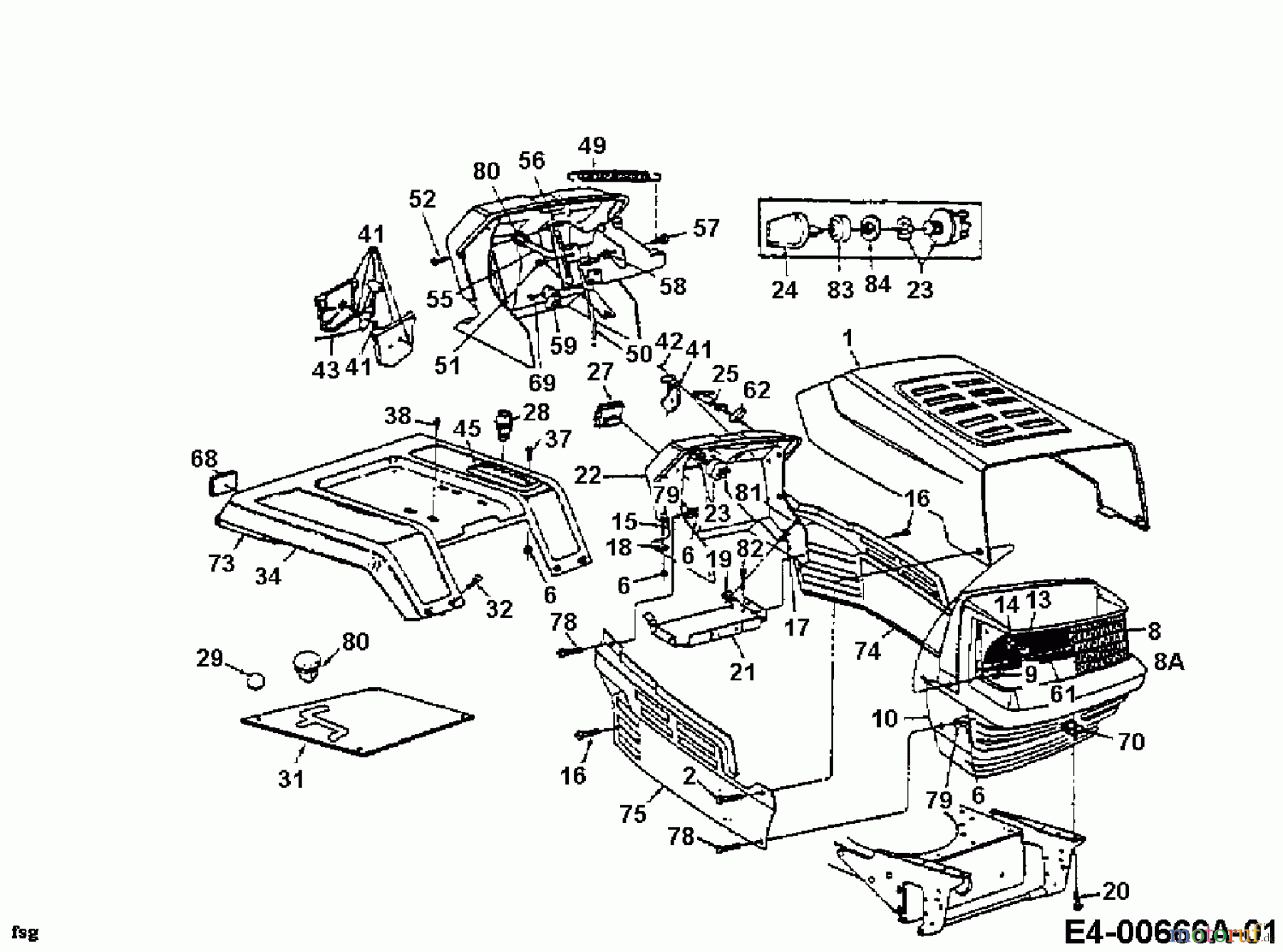 MTD Gartentraktoren G 185 14AJ845H678  (1998) Motorhaube 5-Style