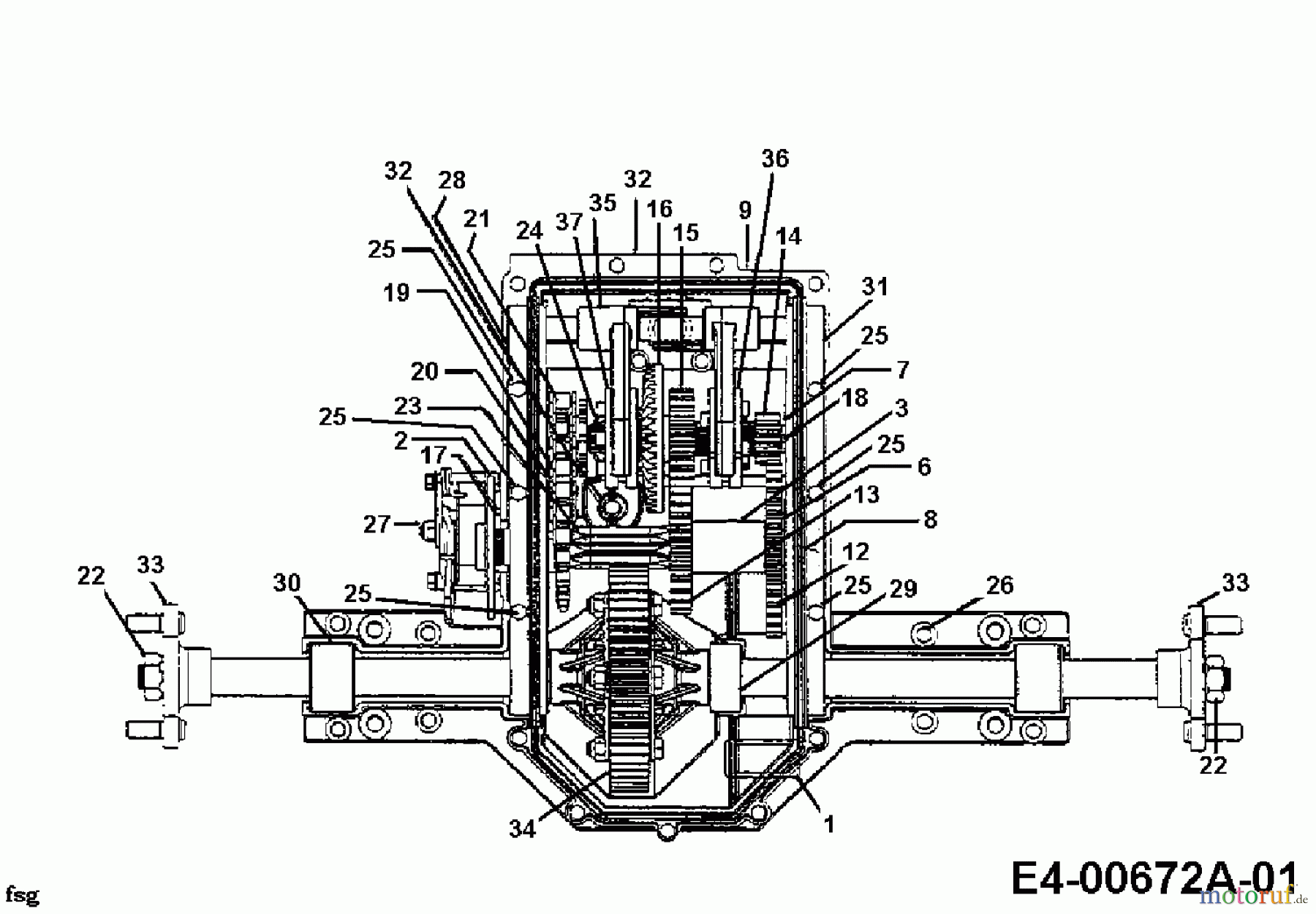  MTD Gartentraktoren G 185 14AJ845H678  (1998) Getriebe