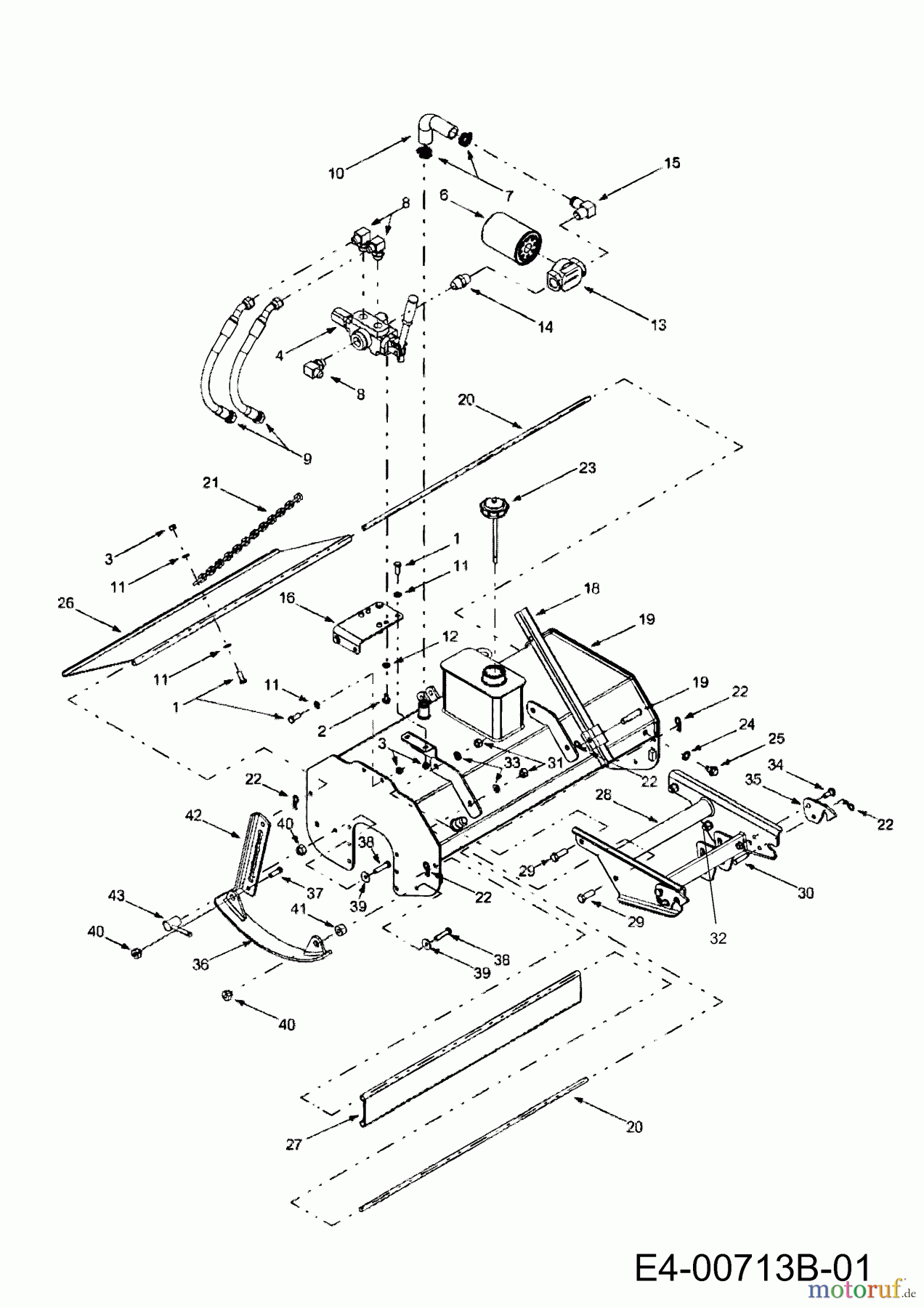  MTD Zubehör Zubehör Garten- und Rasentraktoren Bodenfräse für 800 Serie (RT-99) OEM-190-825  (2011) Fräsgehäuse
