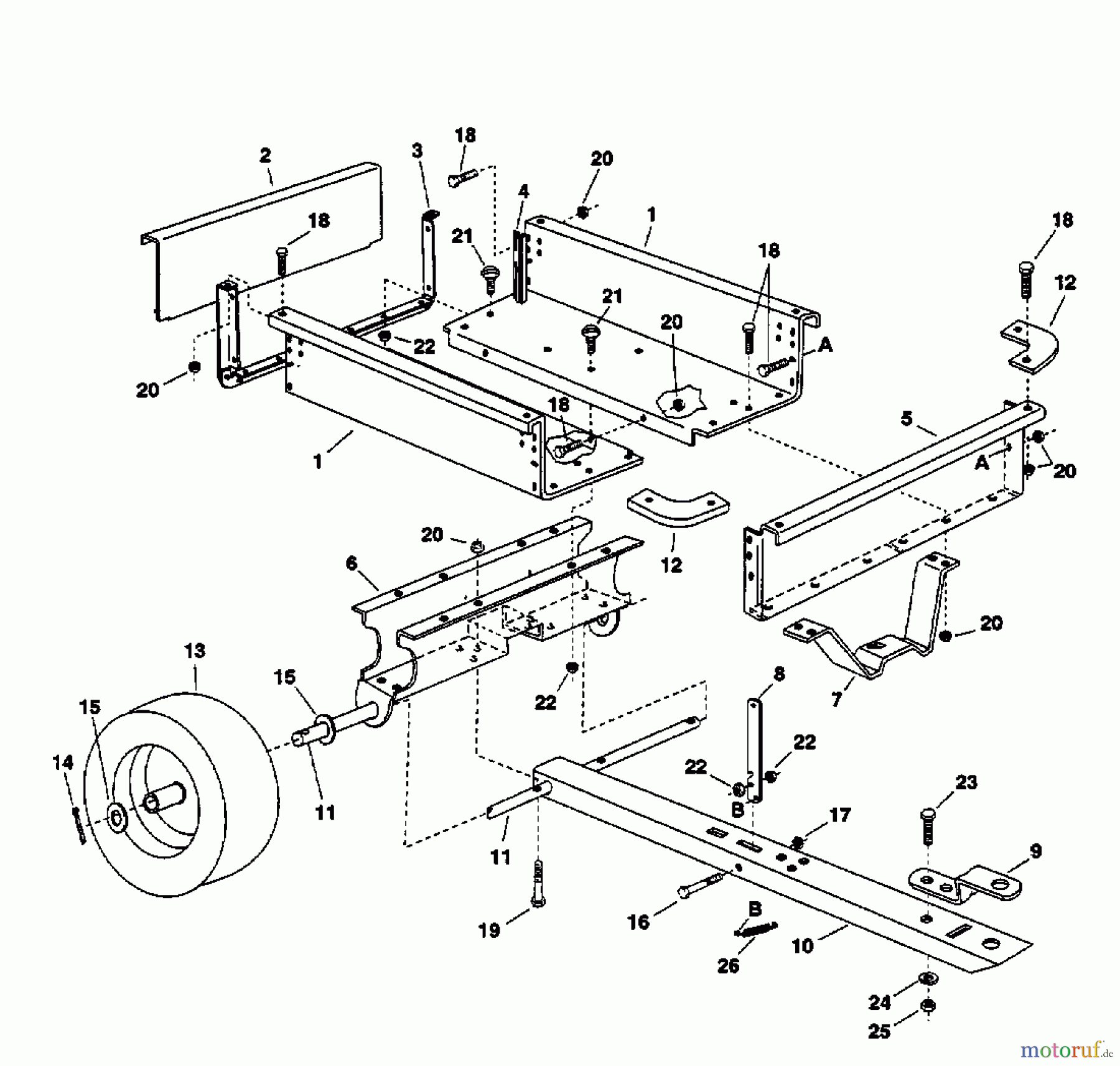 MTD Zubehör Zubehör Garten- und Rasentraktoren Anhänger 45-01003  (190-223-000) 190-223A000  (2001) Grundgerät