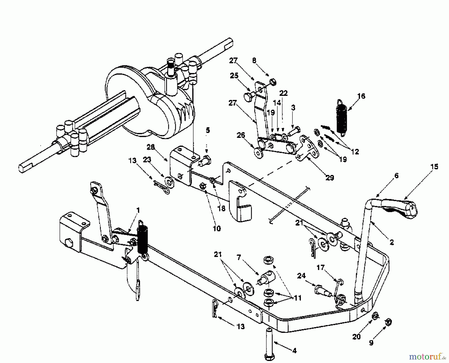  Yard-Man Rasentraktoren DX 70 13A-325-643  (2000) Mähwerksaushebung