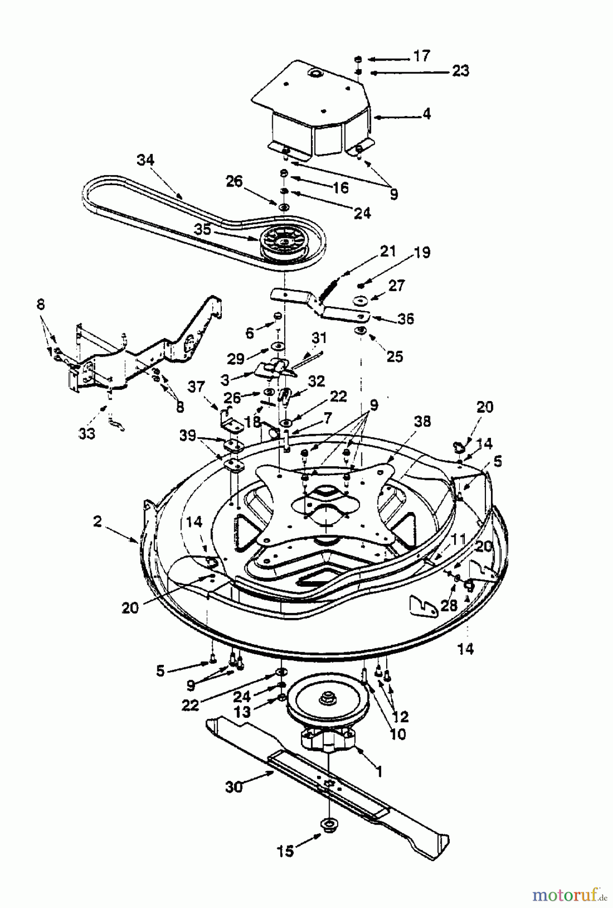 Yard-Man Rasentraktoren DX 70 13A-325-643 (2000) Mähwerk 27,5