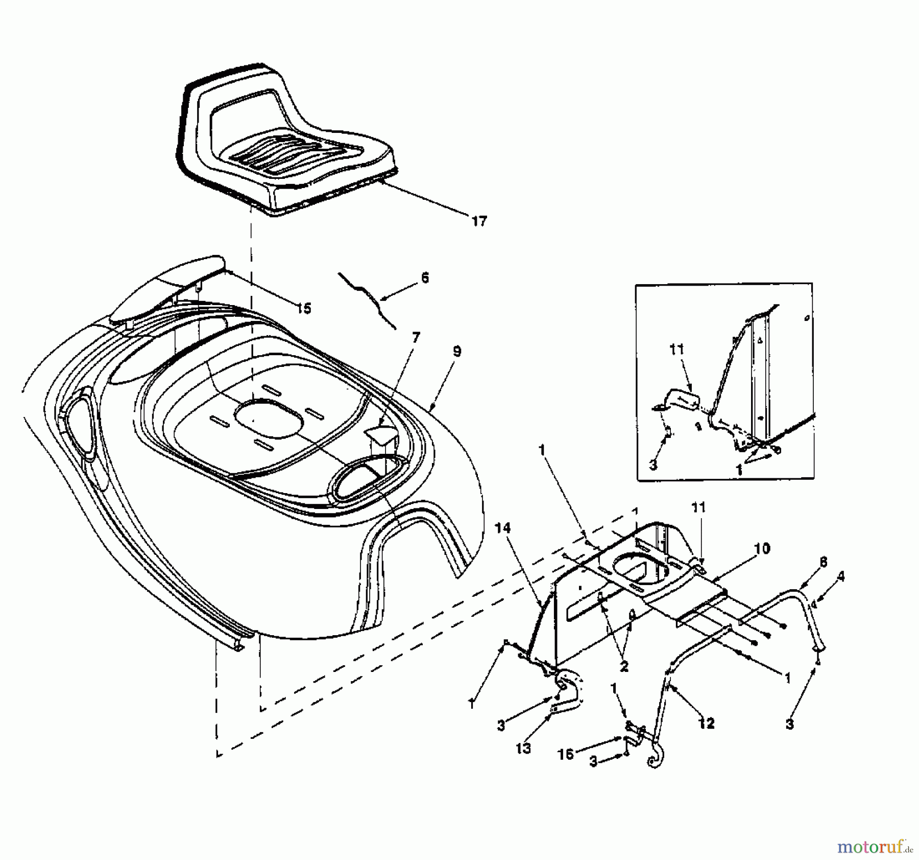  Yard-Man Rasentraktoren DX 70 13A-325-643  (2000) Sitz, Sitzwanne
