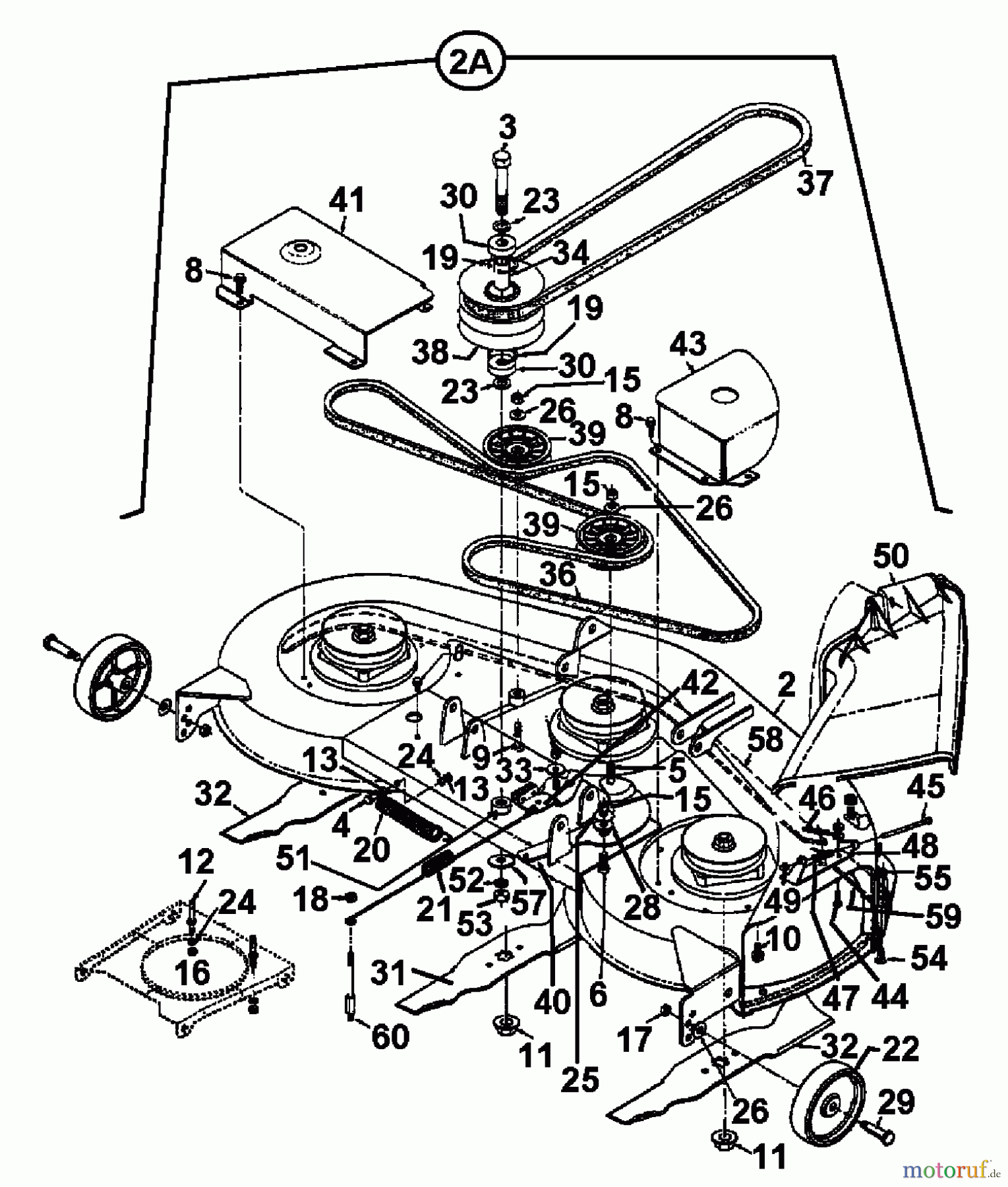 White Rasentraktoren LT 180 13AT673H680 (2000) Mähwerk H (46