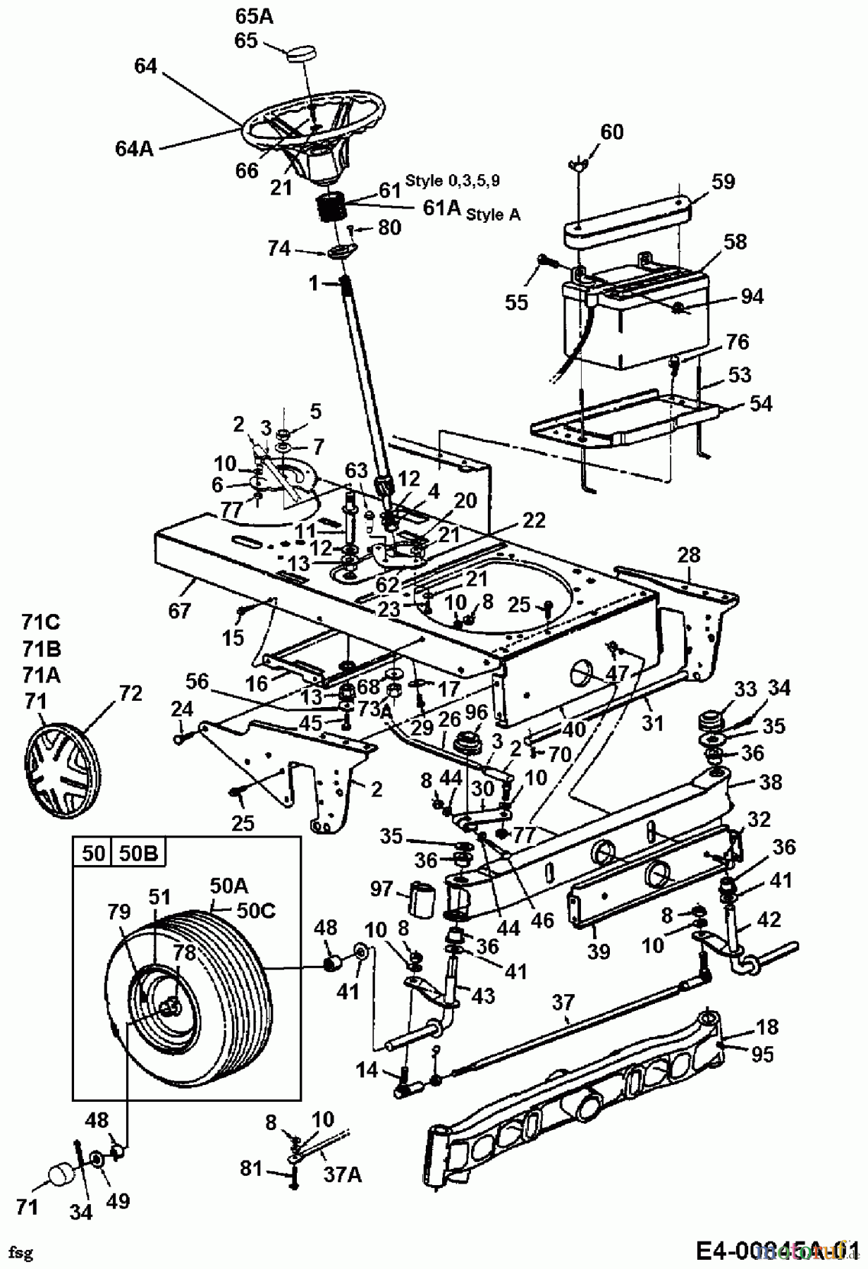 MTD Gartentraktoren G 185 14AI848H678 (2000) Vorderachse