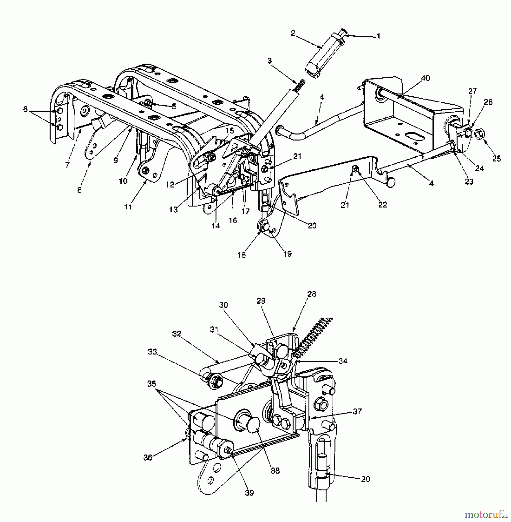  Cub Cadet Zero Turn Z 44 53AA1A5L603  (2000) Mähwerksaushebung