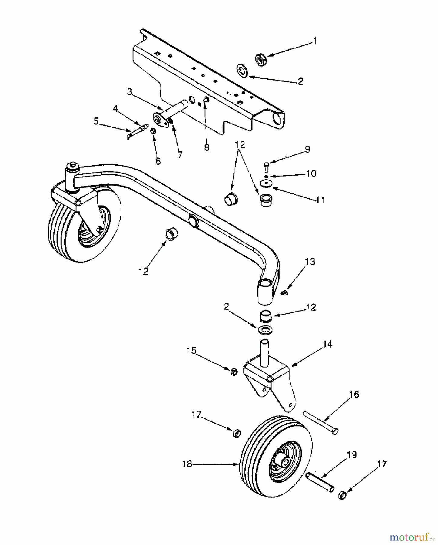 Cub Cadet Zero Turn Z 44 53AA1A5L603  (2000) Vorderachse