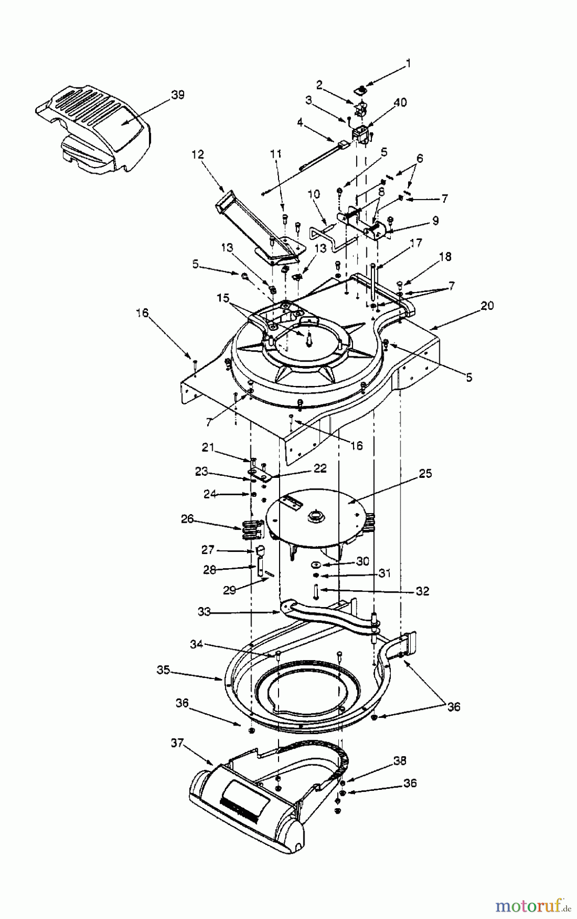  Yard-Man Laubläser, Laubsauger VCS 030 D 24A-030D643  (2000) Messerträger mit Messern, Saugmaul