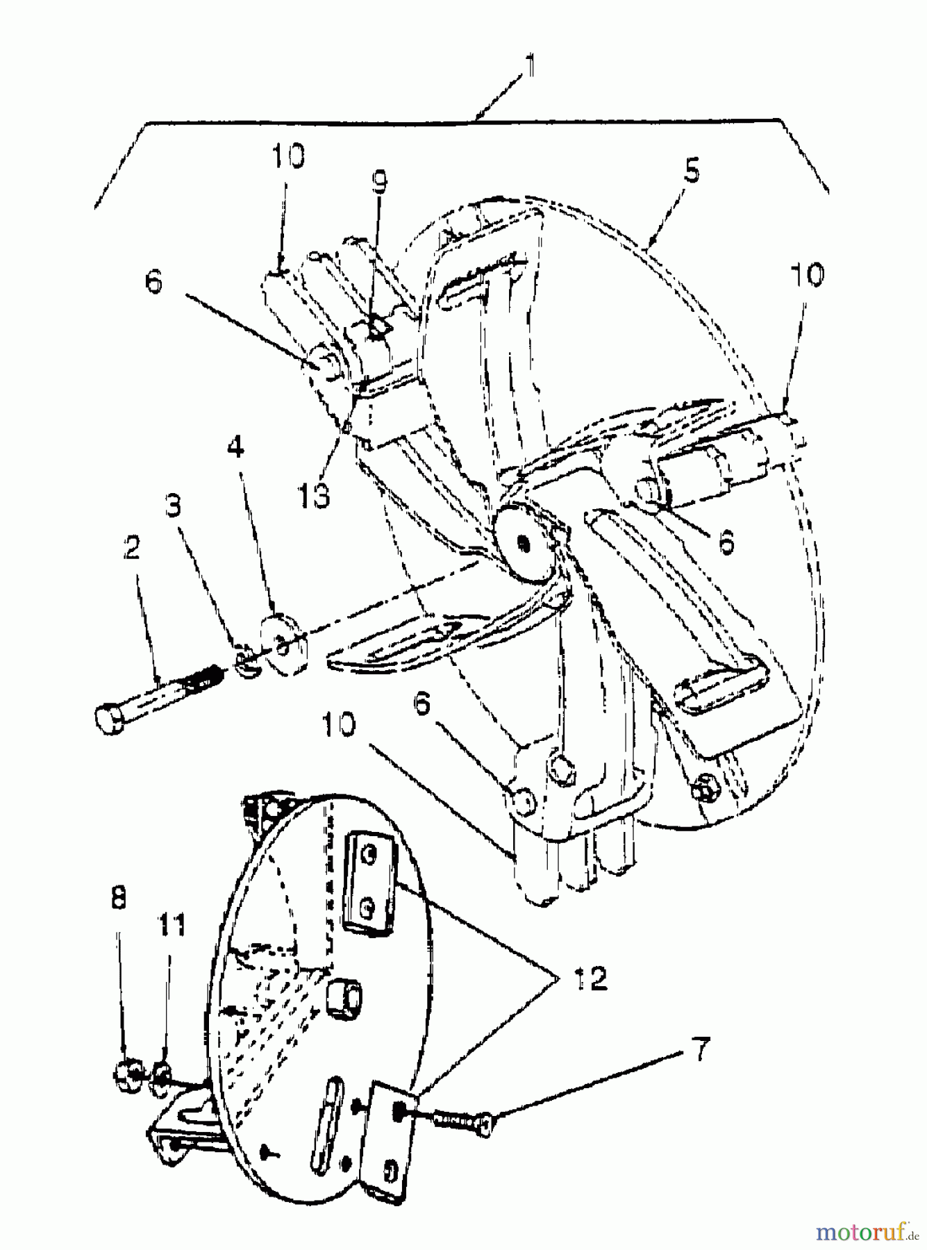  MTD Laubläser, Laubsauger 202 24A-202B678  (2000) Messerträger mit Messern