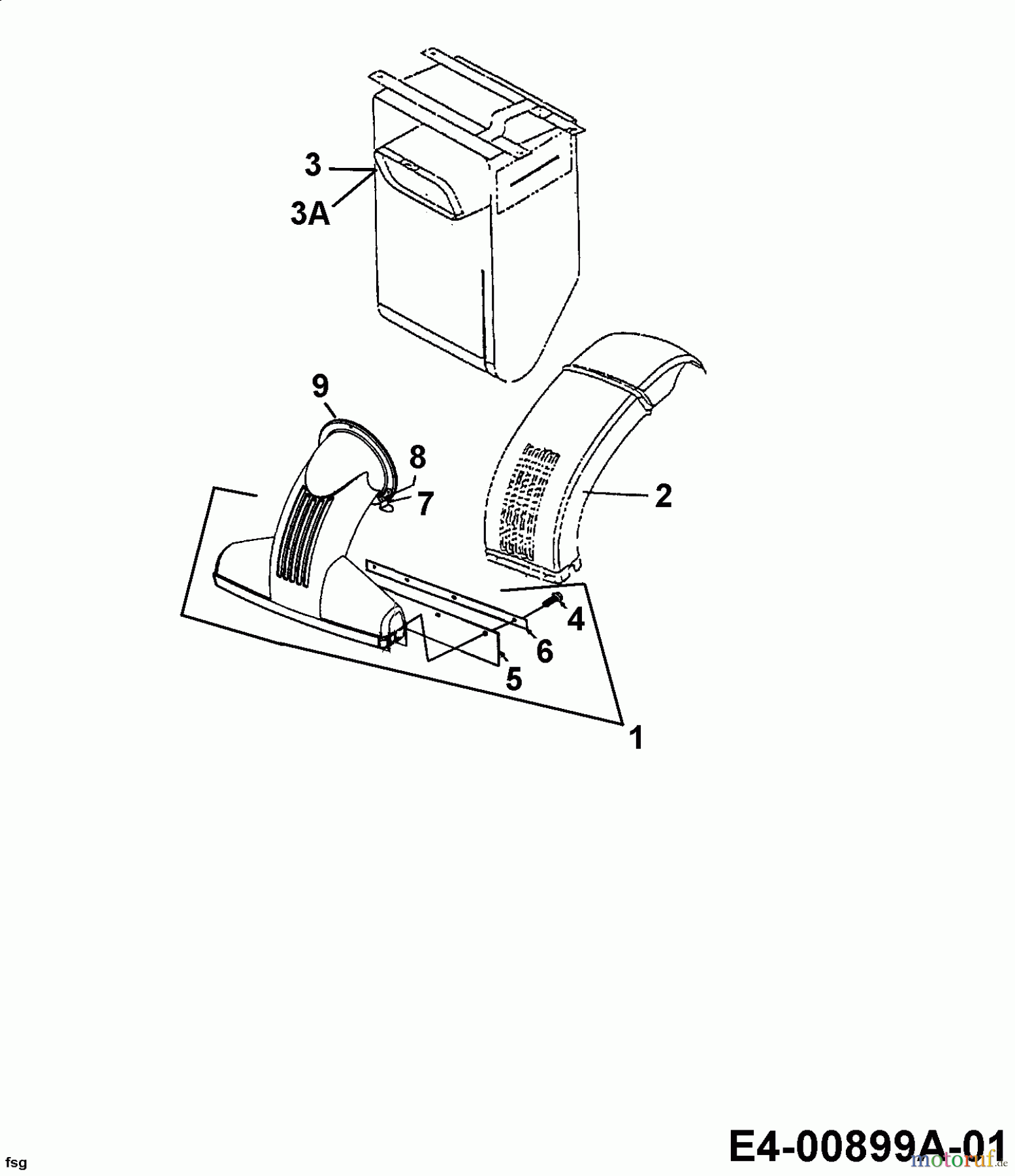 MTD Häcksler 315 A 247-315A678 (1997) Fangsack, Saugdüse