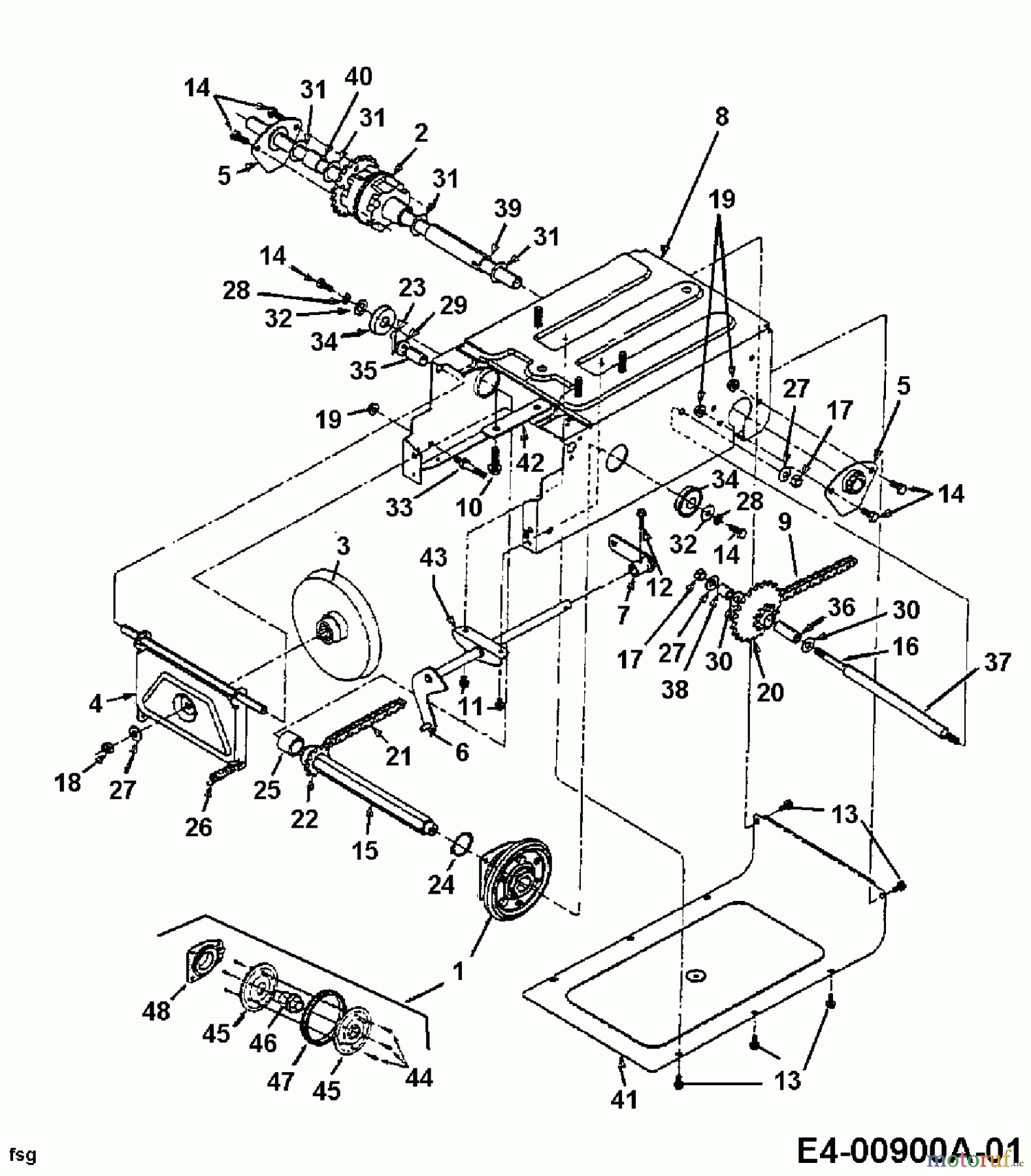  MTD Häcksler 315 24A-315C678  (2001) Fahrantrieb