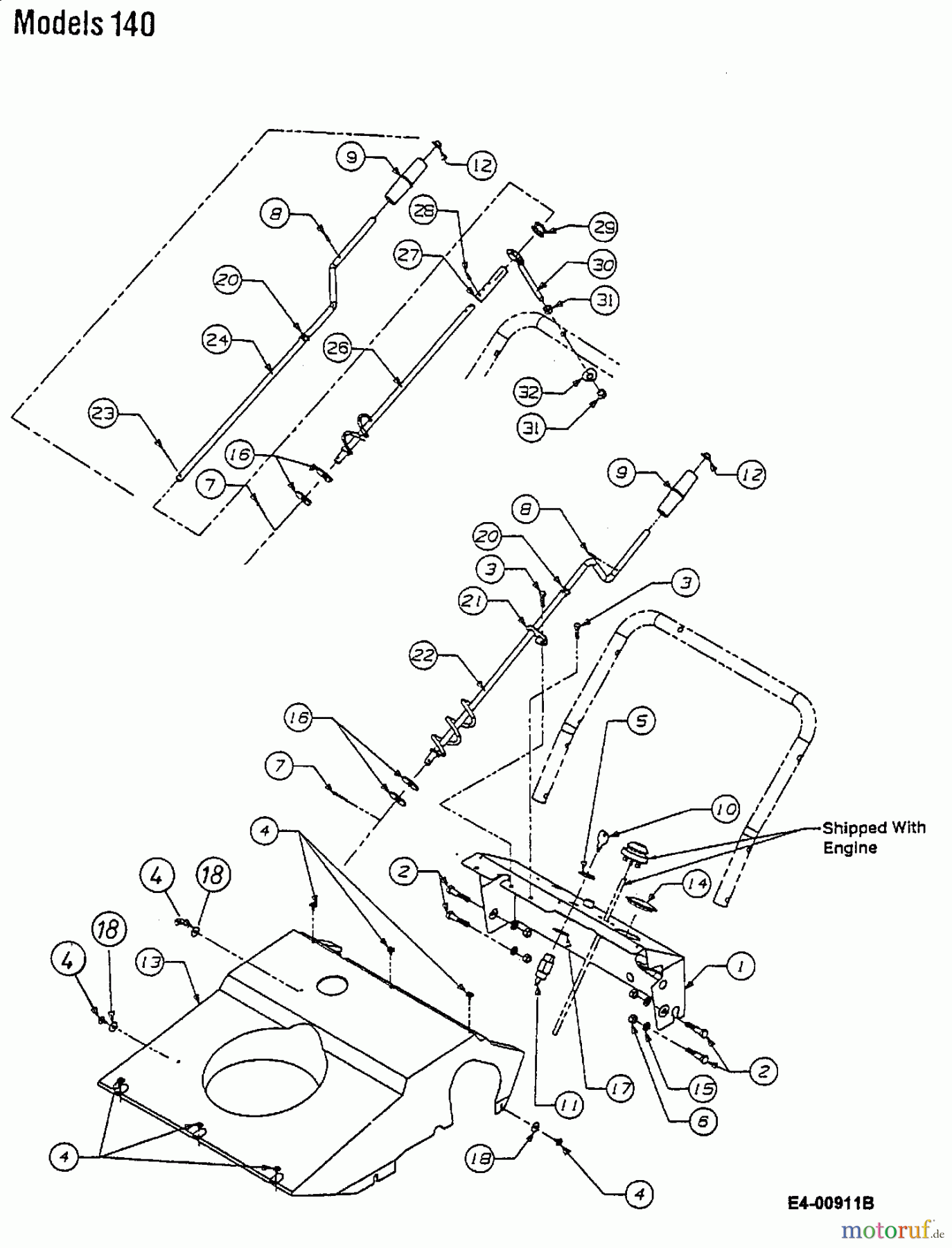 MTD Schneefräsen 140 31A-140-678 (2000) Kurbel