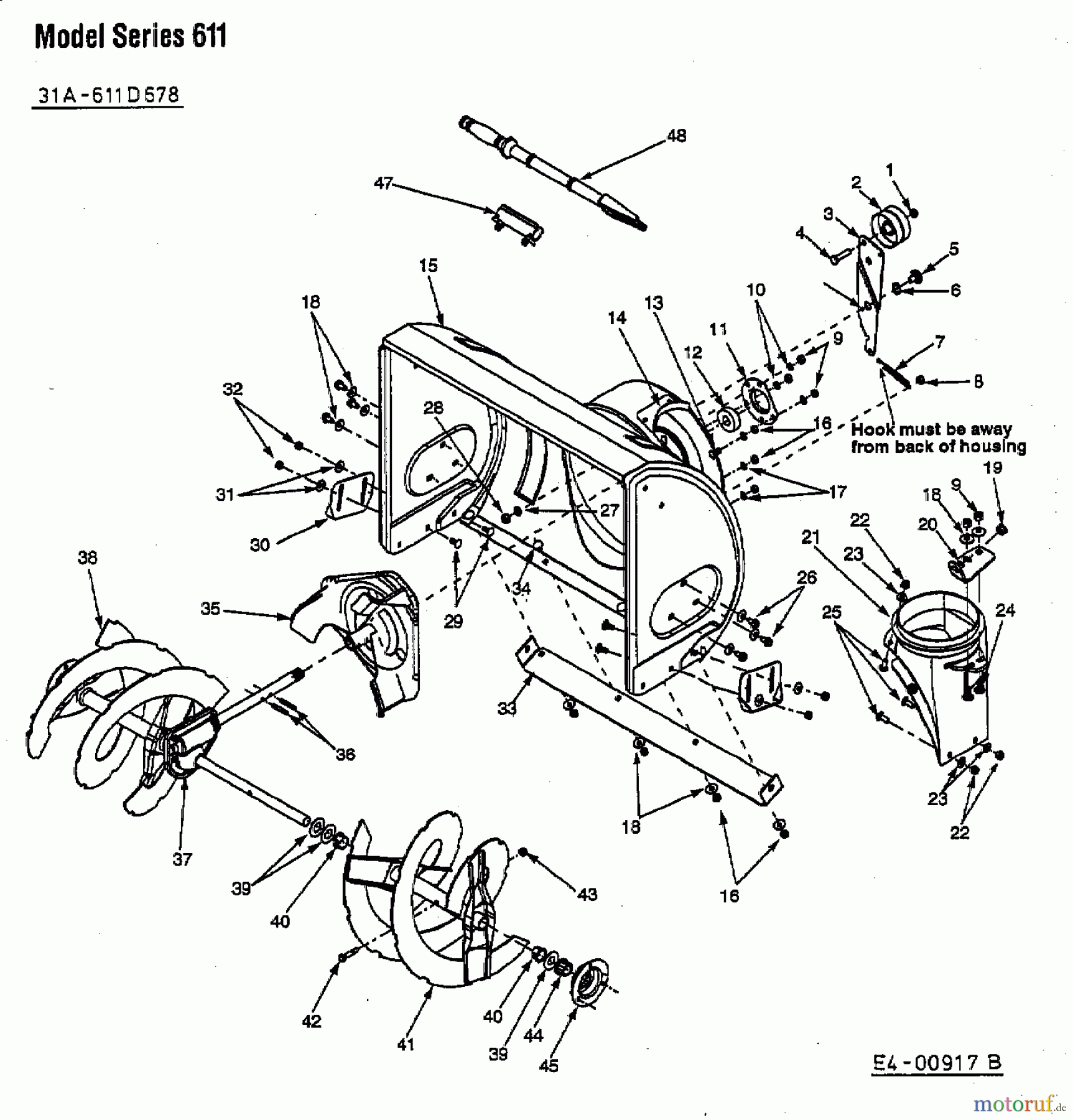 MTD Schneefräsen 611 D 31A-611D678 (2003) Fräsgehäuse