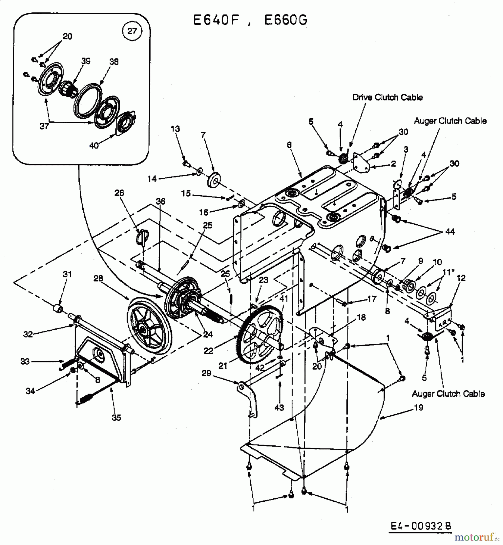 MTD Schneefräsen E 660 G 31BT660G678 (2003) Fahrantrieb