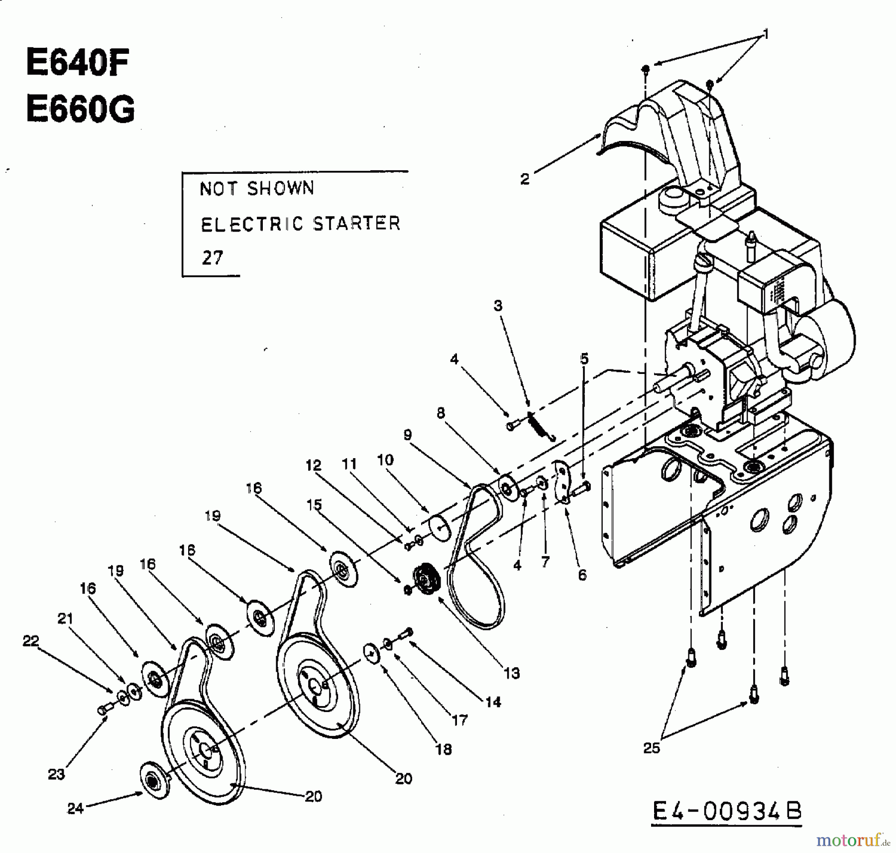 MTD Schneefräsen E 660 G 31AE660G678 (1999) Elektrostarter, Keilriemen