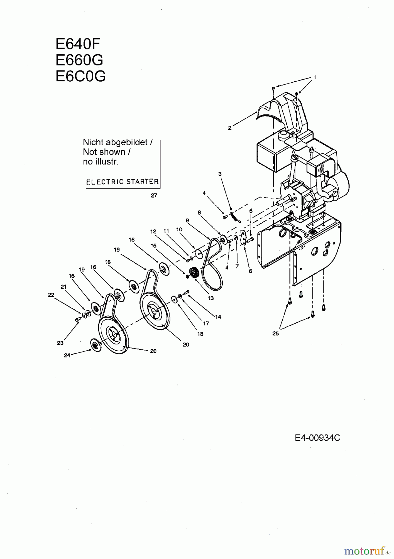  MTD Schneefräsen E 6 C 0 G 31AT6C0G678  (2004) Fahrantrieb, Fräsantrieb