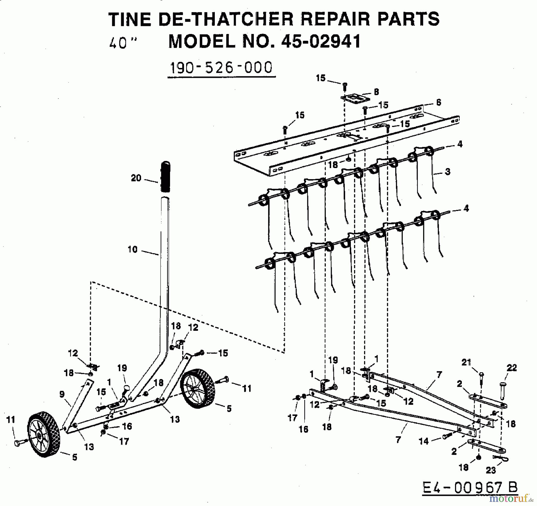 MTD Zubehör Zubehör Garten- und Rasentraktoren Rasenlüfter 45-02941 (190-526-000) 190-526-000 (2009) Grundgerät