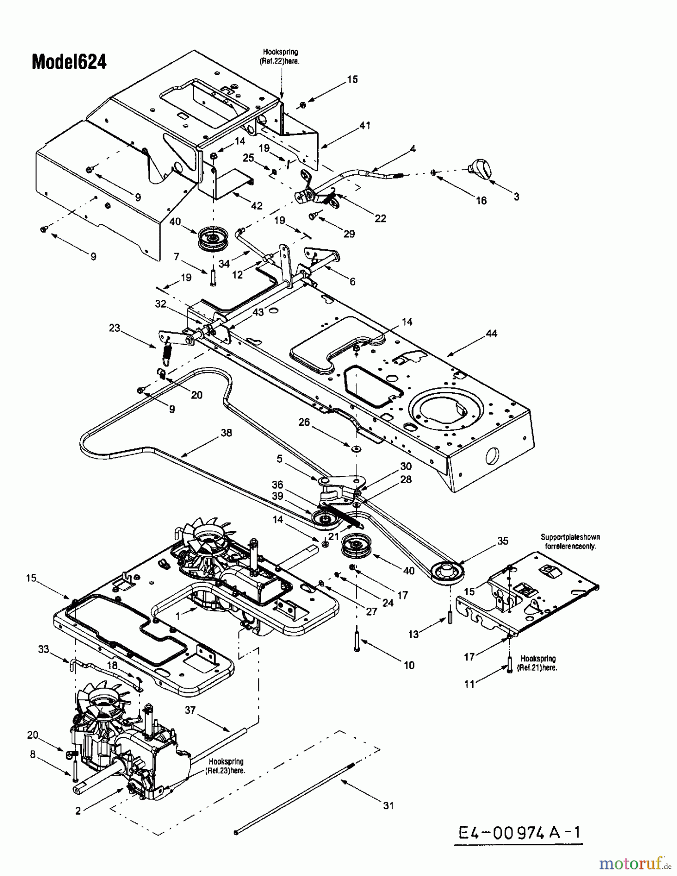  Yard-Man Rasentraktoren ZG 6170 13AD624G643  (2002) Fahrantrieb
