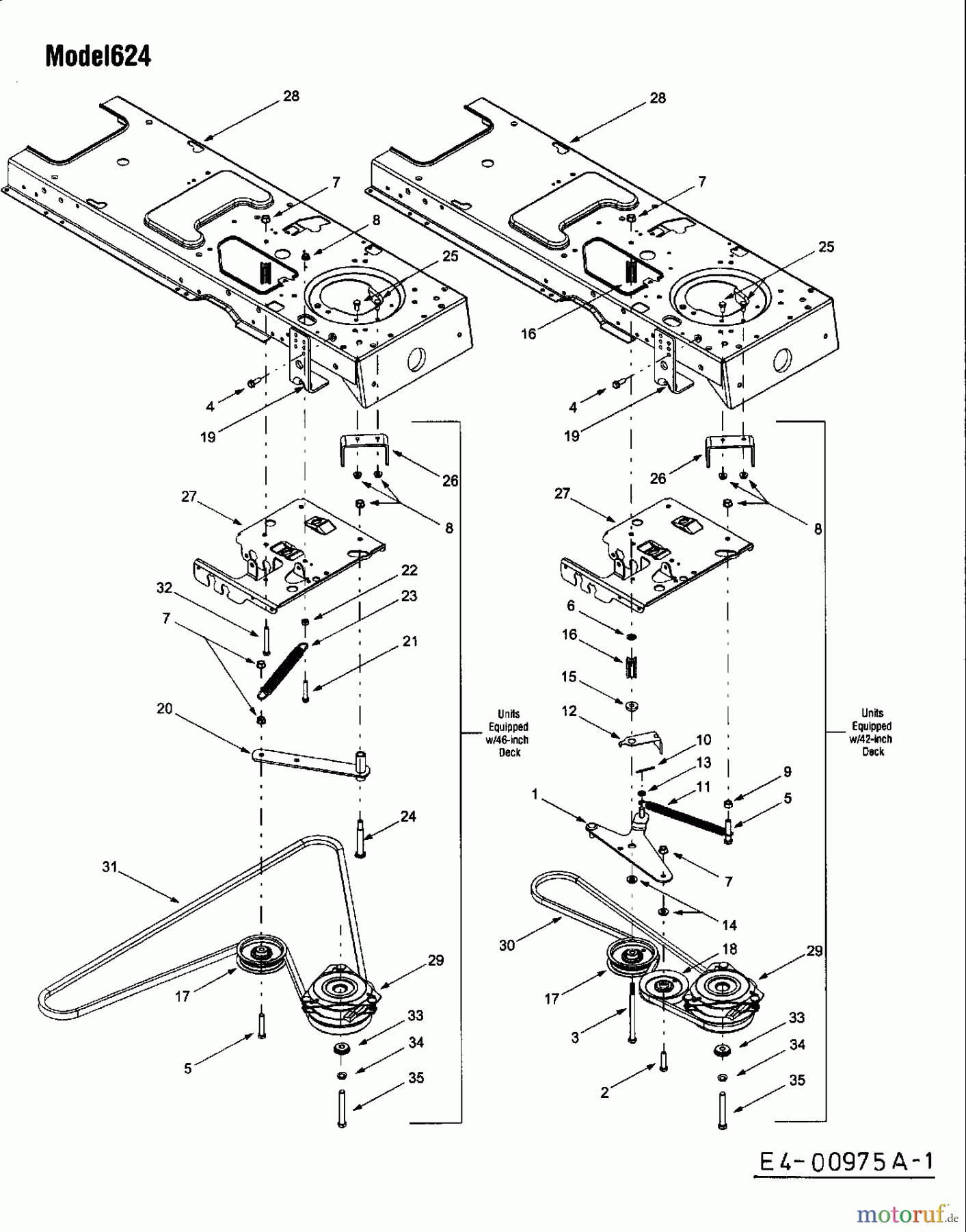  Yard-Man Rasentraktoren ZG 6170 13AD624G643  (2001) Elektromagnetkupplung, Mähwerksantrieb, Rahmen