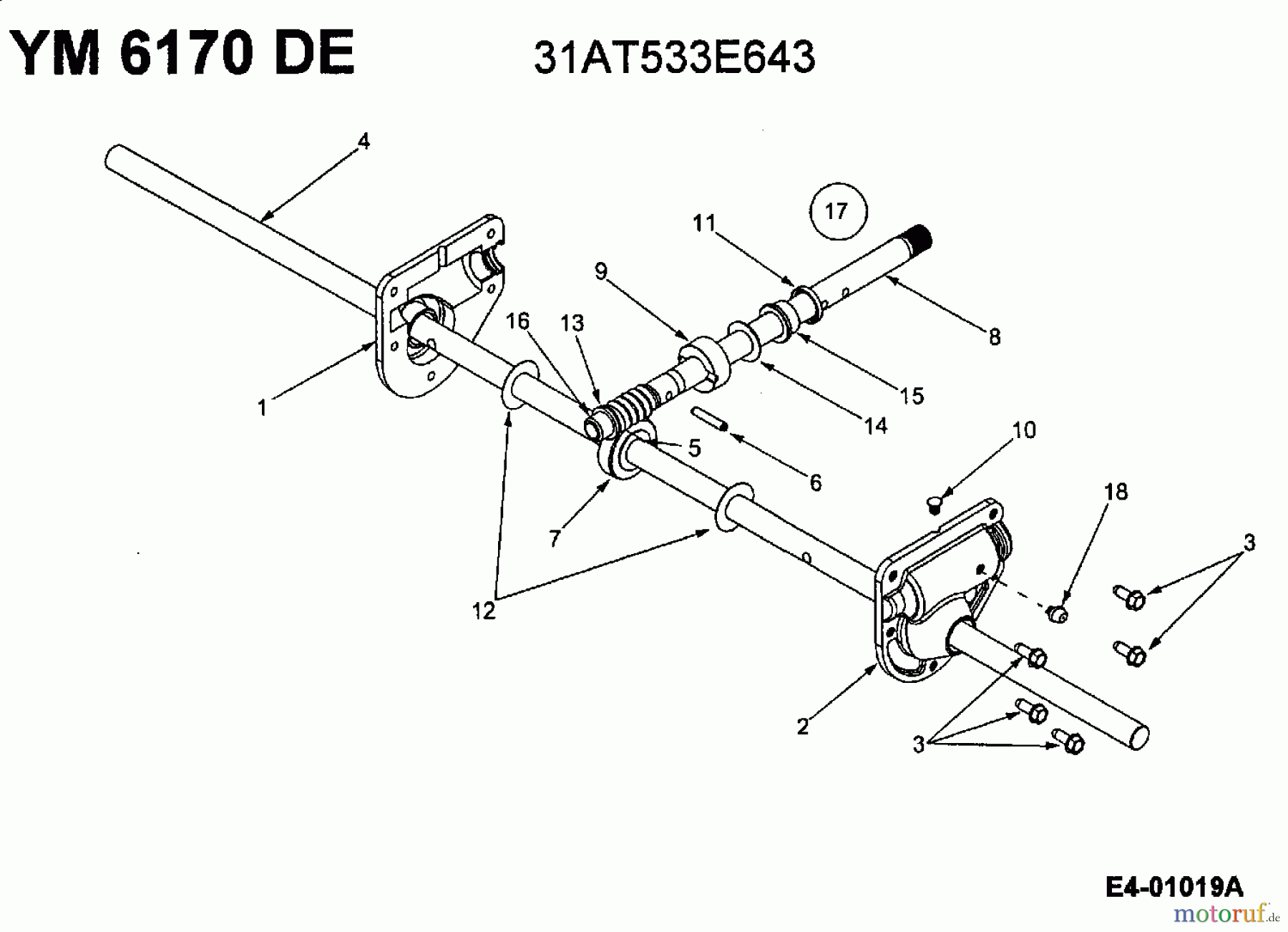 Yard-Man Schneefräsen E 533 E 31AE533E643 (2001) Schneckengetriebe