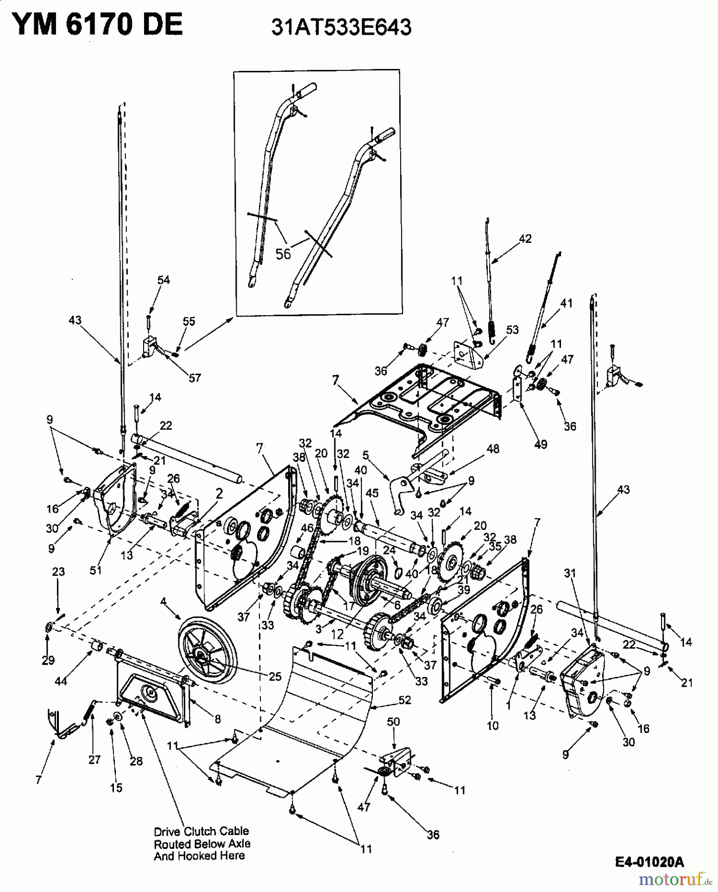  Yard-Man Schneefräsen YM 6170 DE 31AT533E643  (2003) Fahrantrieb