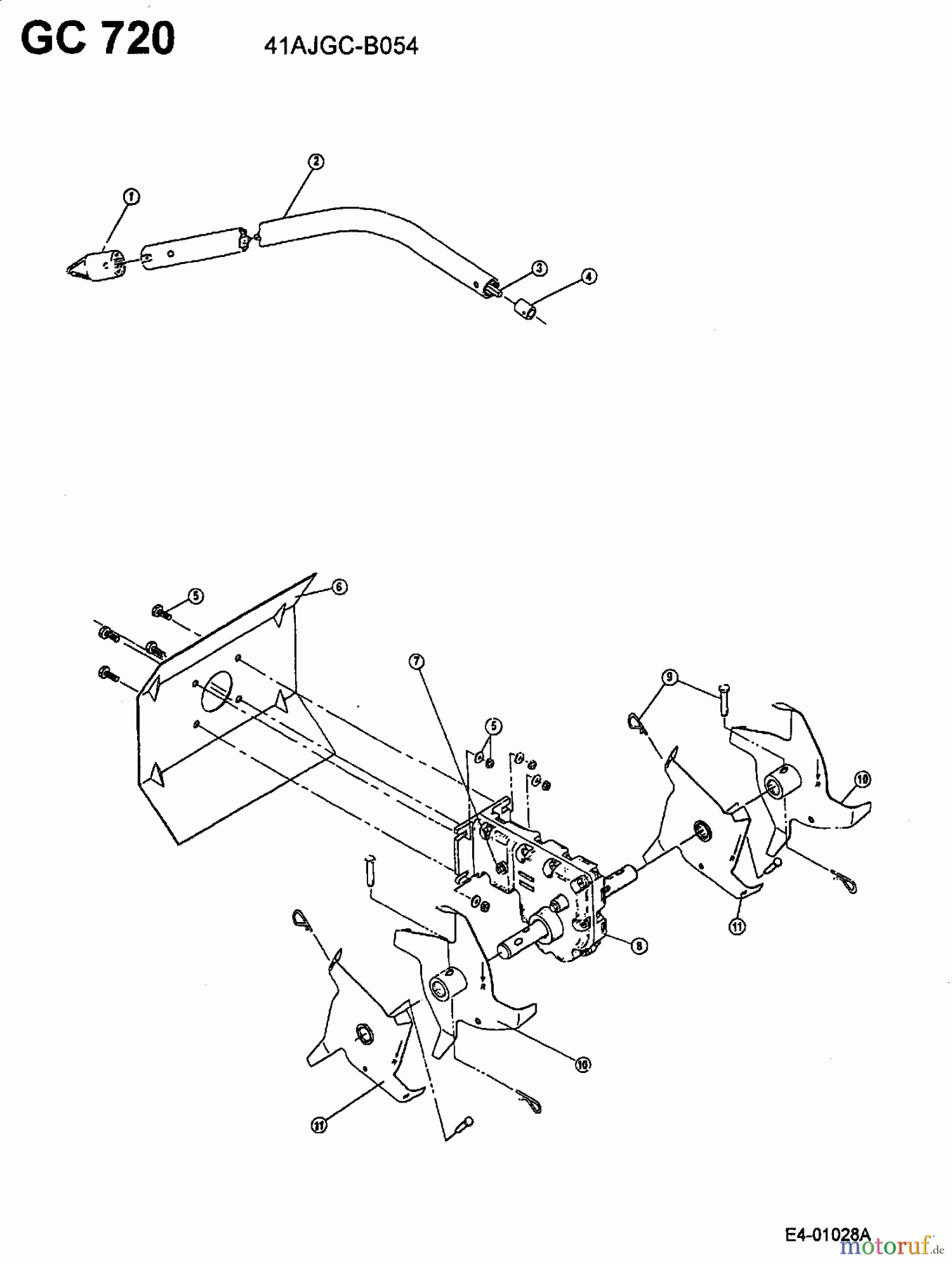  MTD Zubehör Zubehör Motorsensen, Trimmer Kultivator GC 720 41AJGC-B054  (2003) Grundgerät