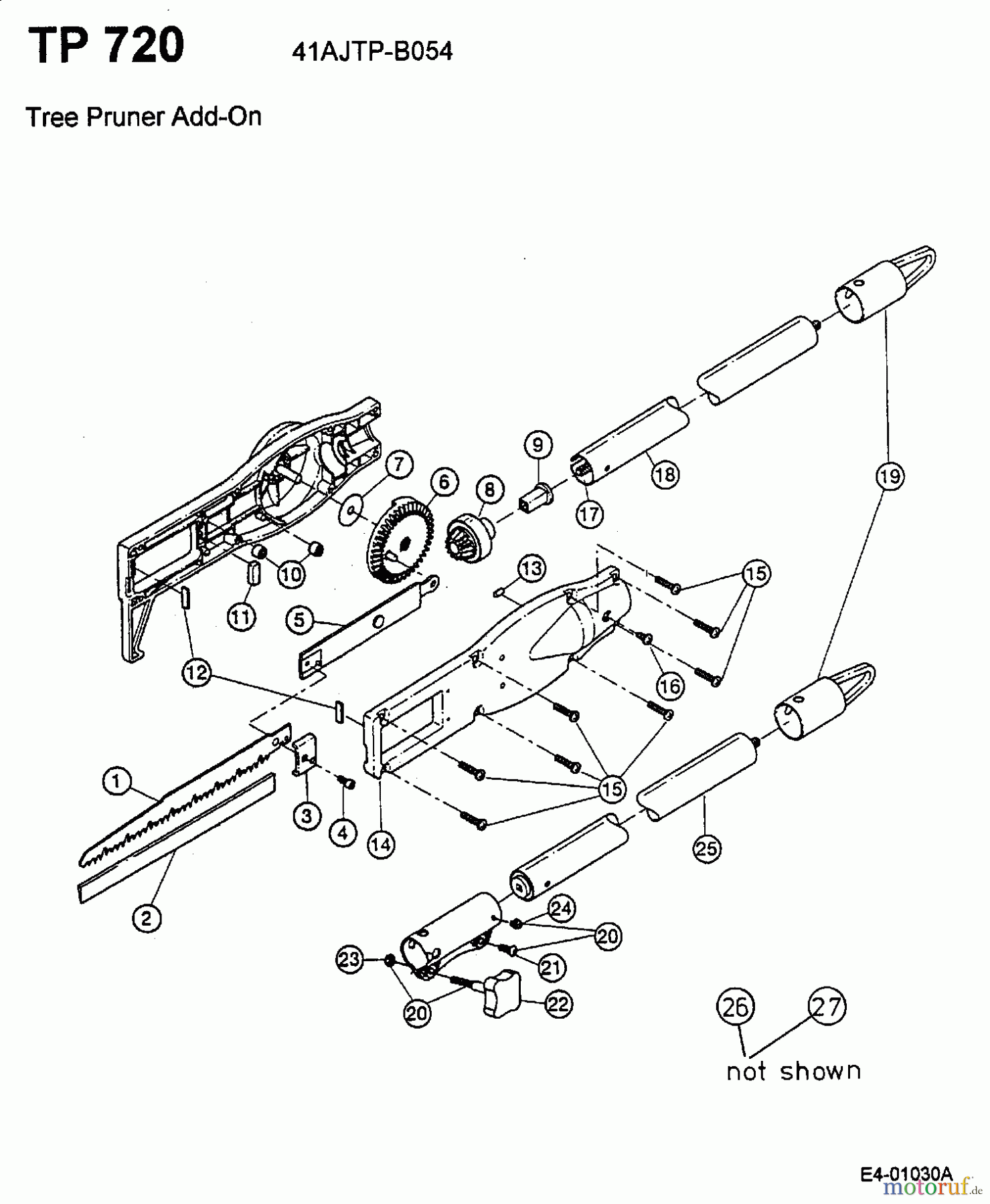 MTD Zubehör Zubehör Motorsensen, Trimmer Astsäge TP 720 41AJTP-B054 (2004) Grundgerät
