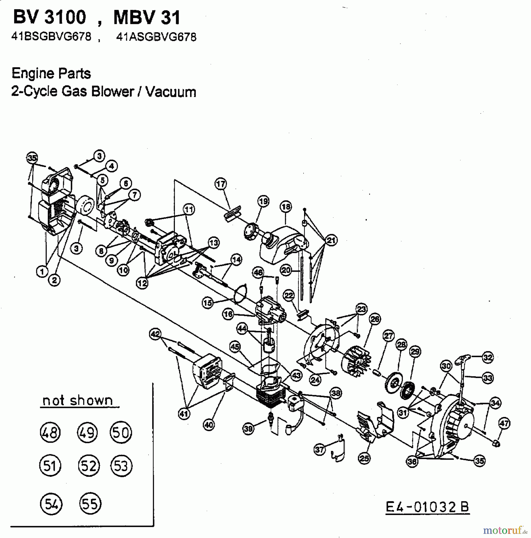 MTD Laubläser, Laubsauger BV 3100 41BSGBVG678 (2003) Motor