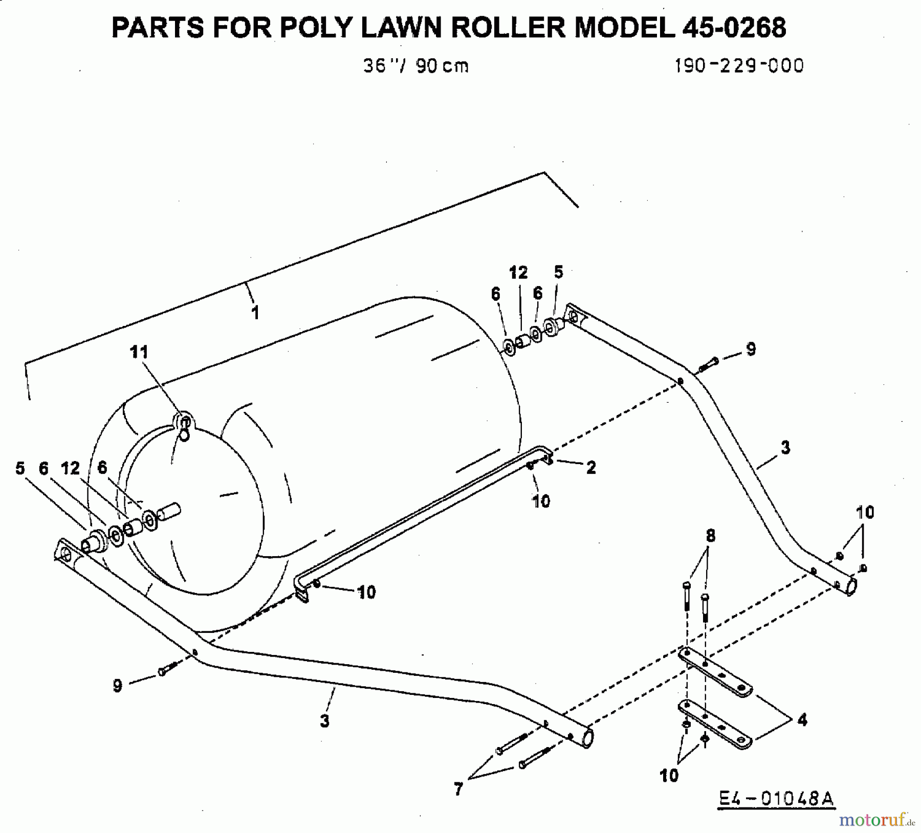  MTD Zubehör Zubehör Garten- und Rasentraktoren Rasenwalze 45-02163  (190-523-000) 190-229-000  (1999) Grundgerät