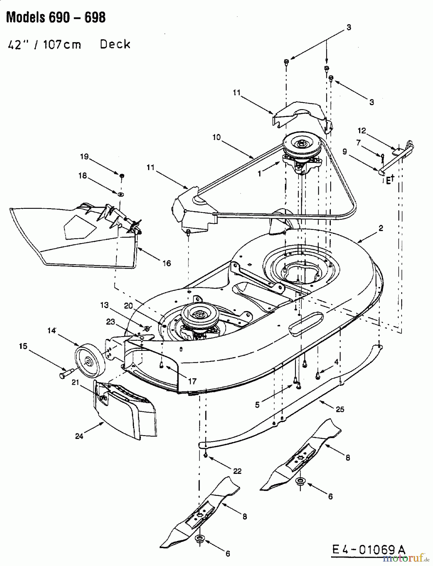 MTD Rasentraktoren H 180 13AT698G678 (2003) Mähwerk G (42