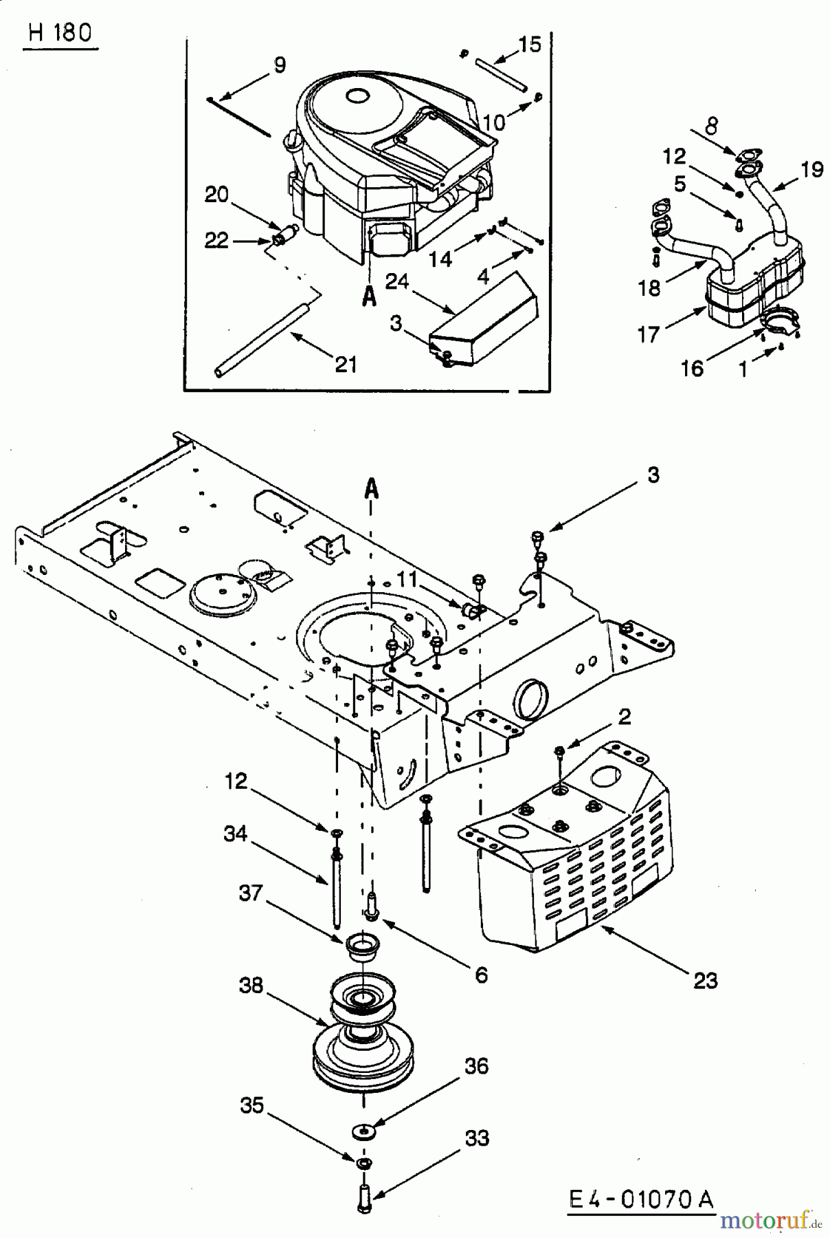 MTD Rasentraktoren H 180 13AT698G678 (2003) Motorzubehör