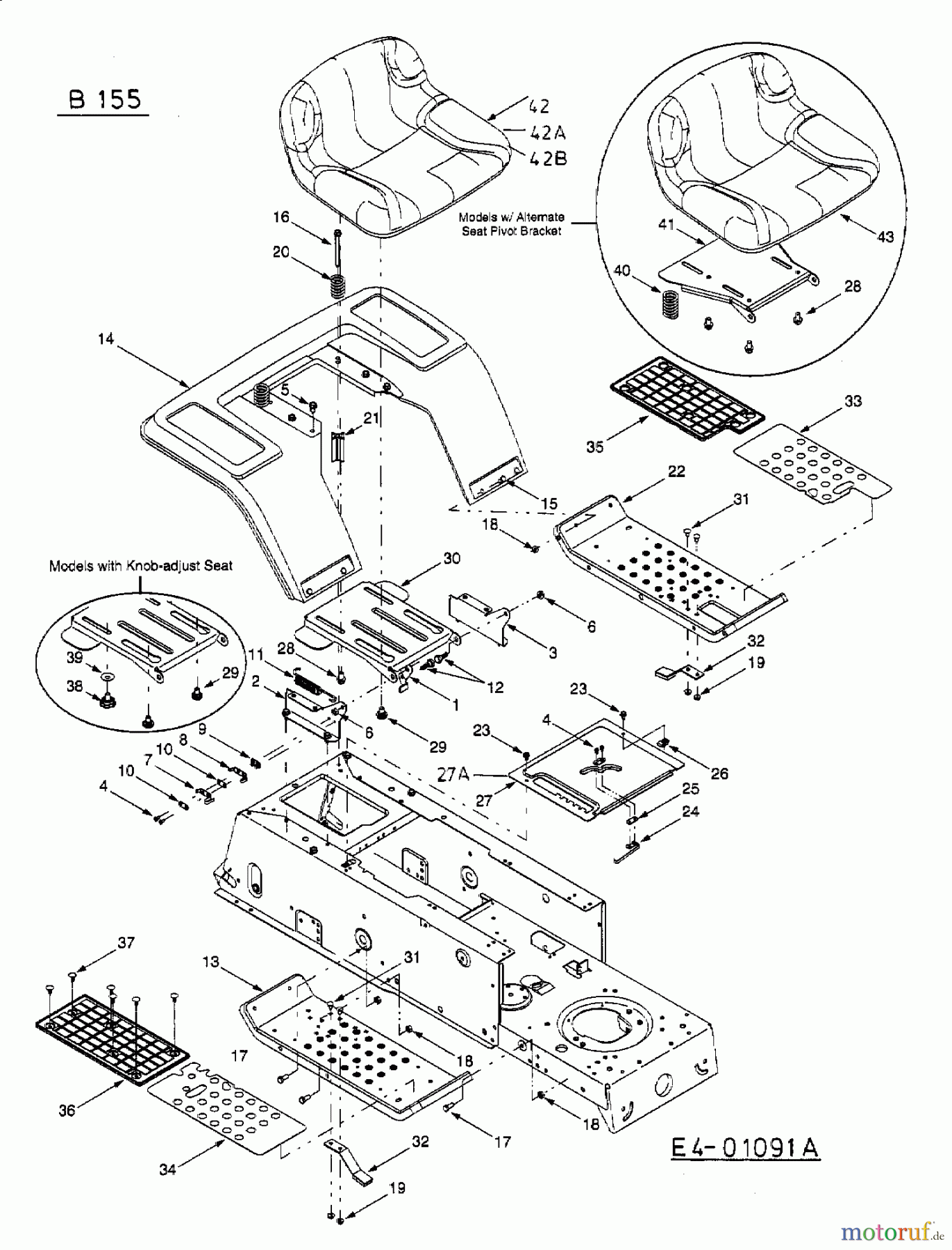 MTD Rasentraktoren B 155 13AA688G678 (2003) Sitzträger