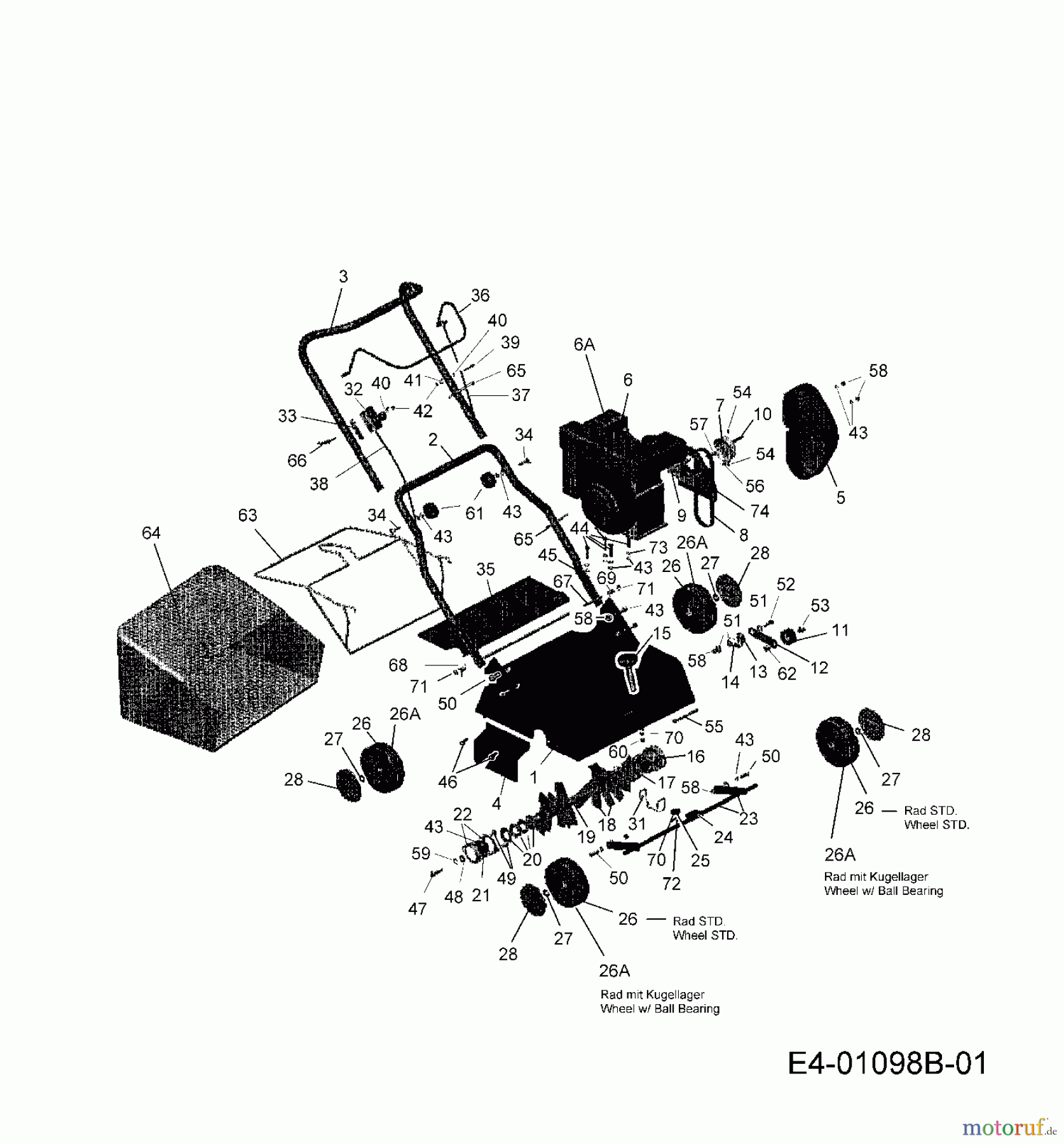  Yard-Man Motorvertikutierer YM 5516 V 16APX00E643  (2007) Grundgerät