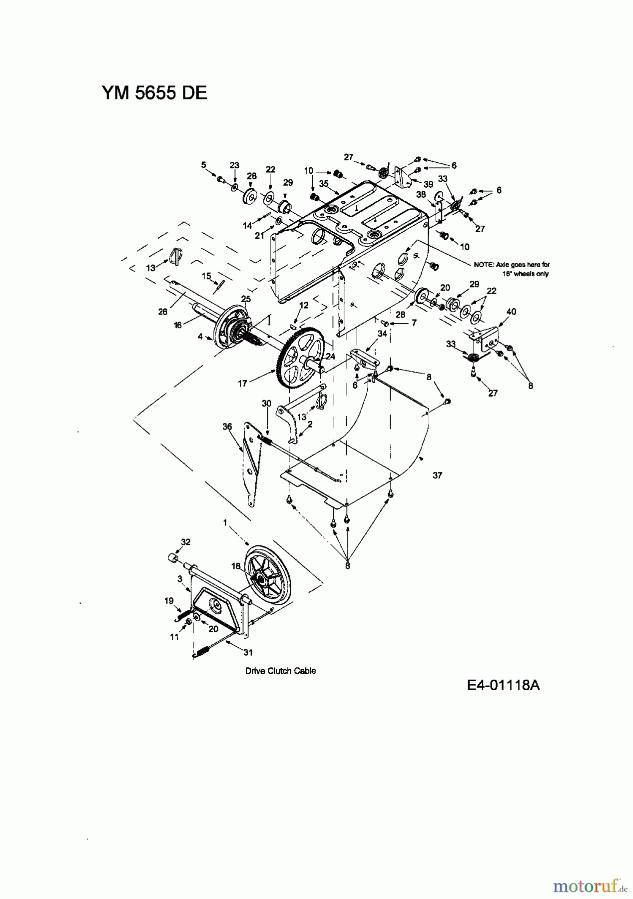 Yard-Man Schneefräsen YM 5655 DE 31AT623D643 (2004) Fahrantrieb