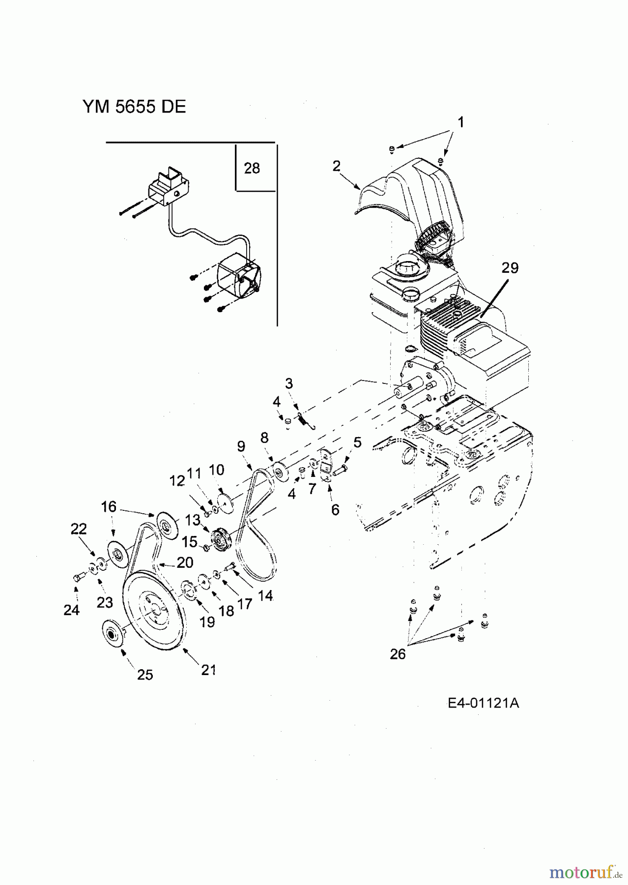 Yard-Man Schneefräsen YM 5655 DE 31AT623D643 (2004) Fahrantrieb, Fräsantrieb