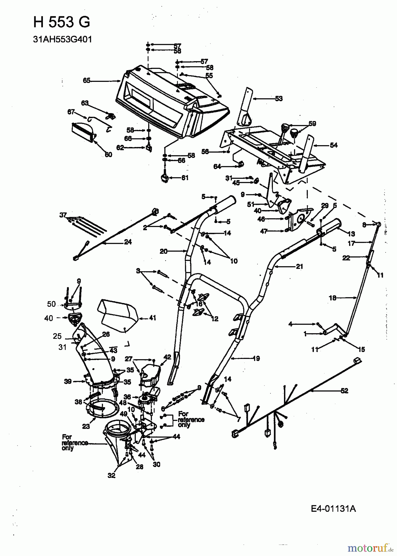  Yard-Man Schneefräsen H 553 G 31AH553G401  (2002) Auswurfschacht, Holm