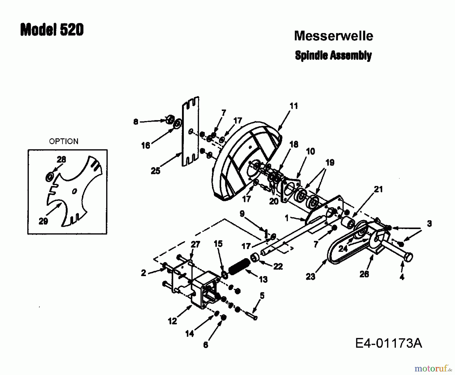 MTD Kantenschneider 520 25A-520G678 (2005) Messerantrieb