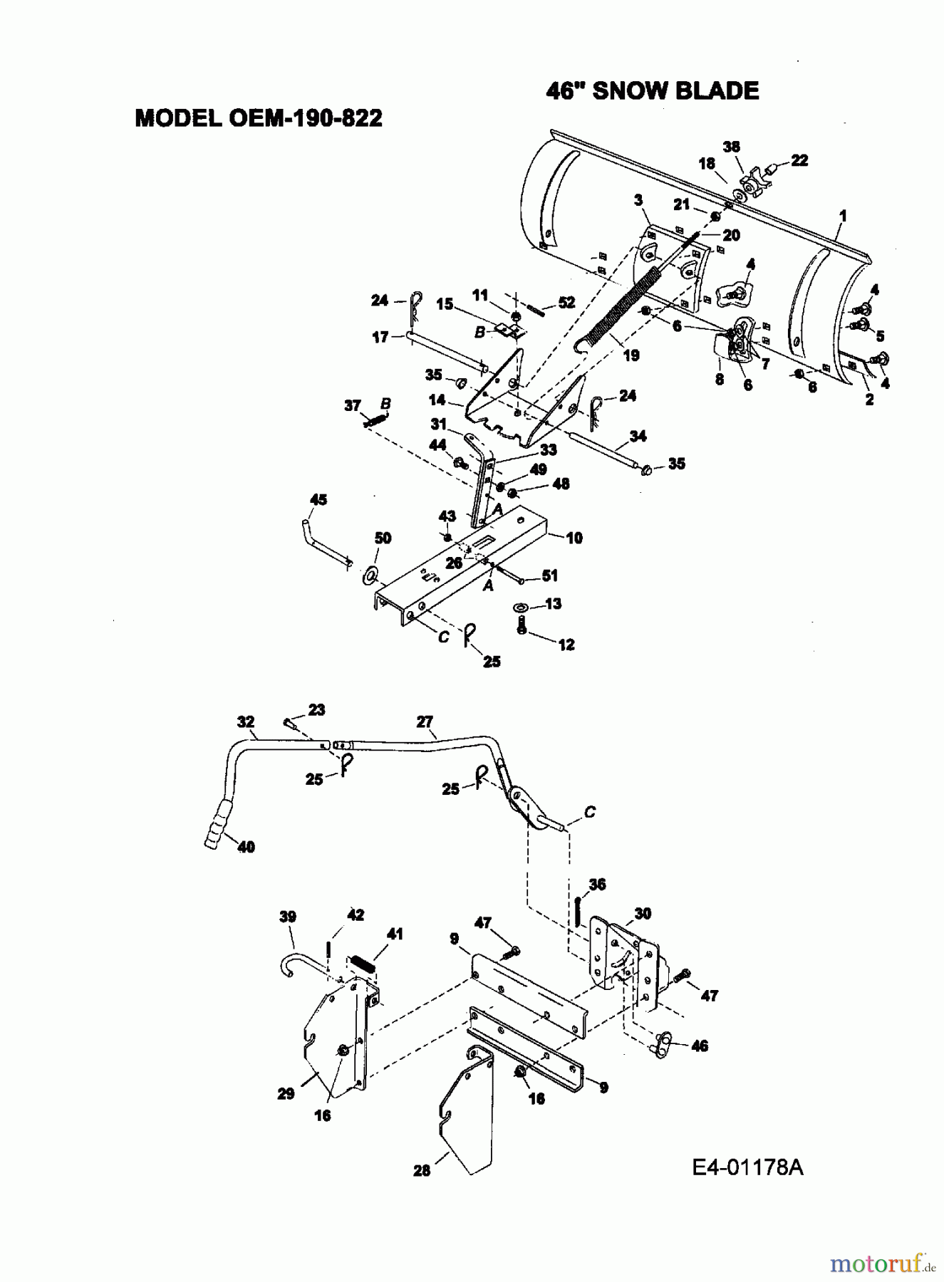 MTD Zubehör Zubehör Garten- und Rasentraktoren Räumschild für 500 Serie OEM-190-822 (2004) Grundgerät
