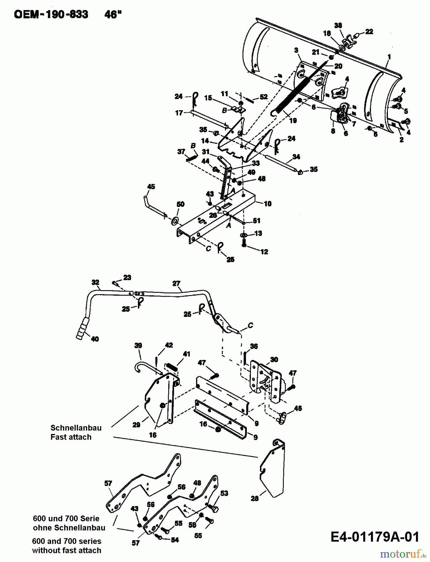 MTD Zubehör Zubehör Garten- und Rasentraktoren Räumschild für 700 Serie (LT-5) (46