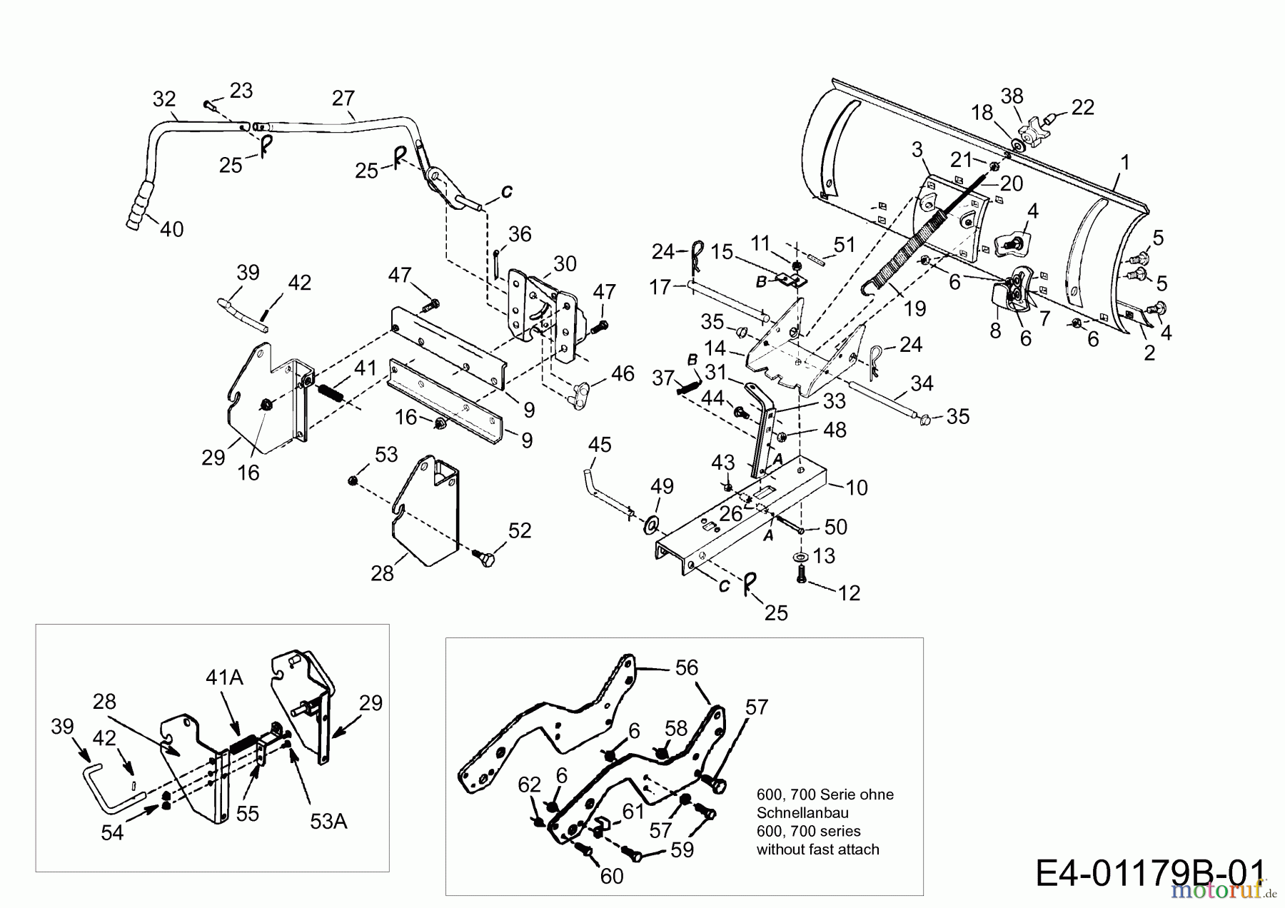 MTD Zubehör Zubehör Garten- und Rasentraktoren Räumschild für 900 Serie (NX-09) OEM-190-833B (2009) Grundgerät