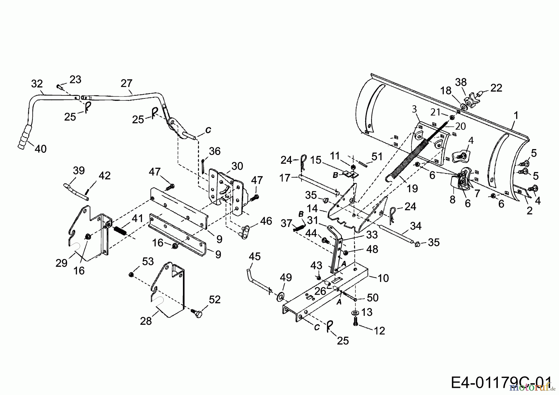 MTD Zubehör Zubehör Garten- und Rasentraktoren Räumschild für 900 Serie (NX-09) OEM-190-833D (2012) Grundgerät