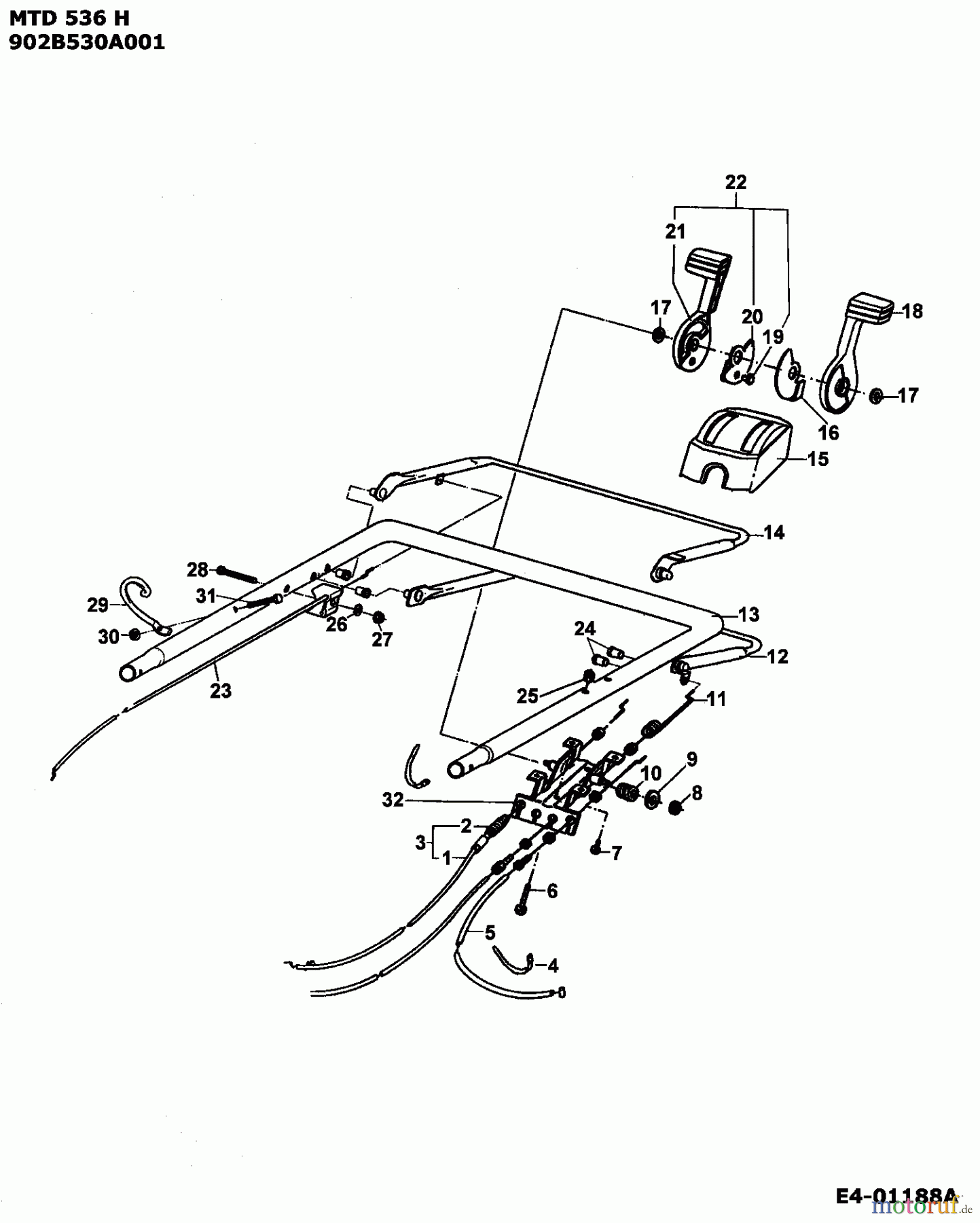 MTD Motormäher mit Antrieb 536 H 902B530A001 (1995) Holm