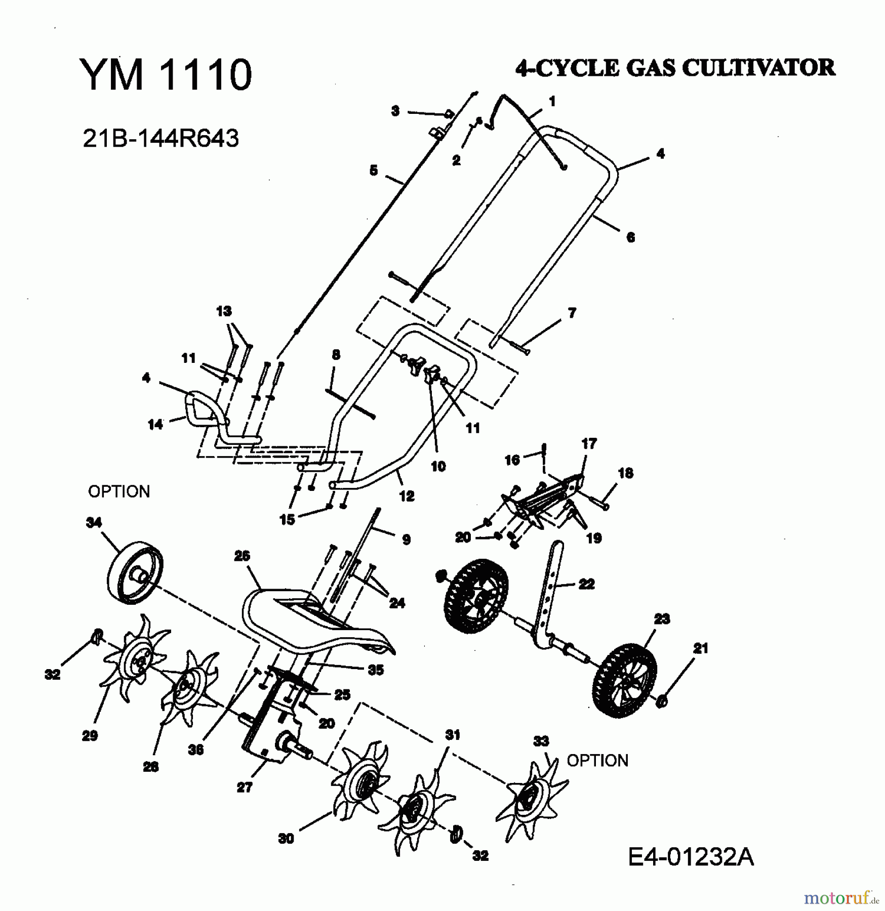  Yard-Man Motorhacken YM 1110 21B-144R643  (2005) Grundgerät